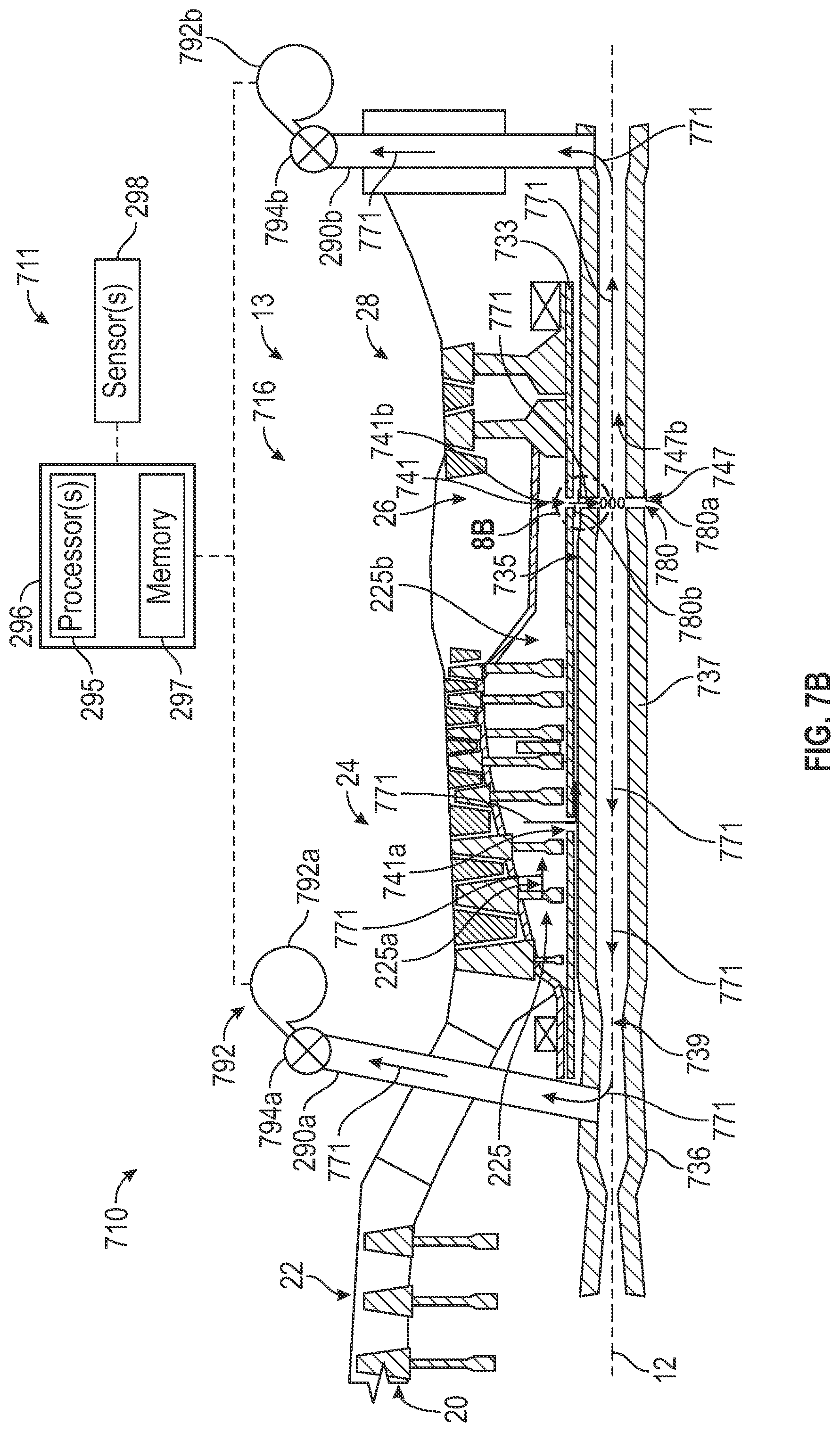 Patent US12104531 Figure 9 – Cooling system for a turbine engine