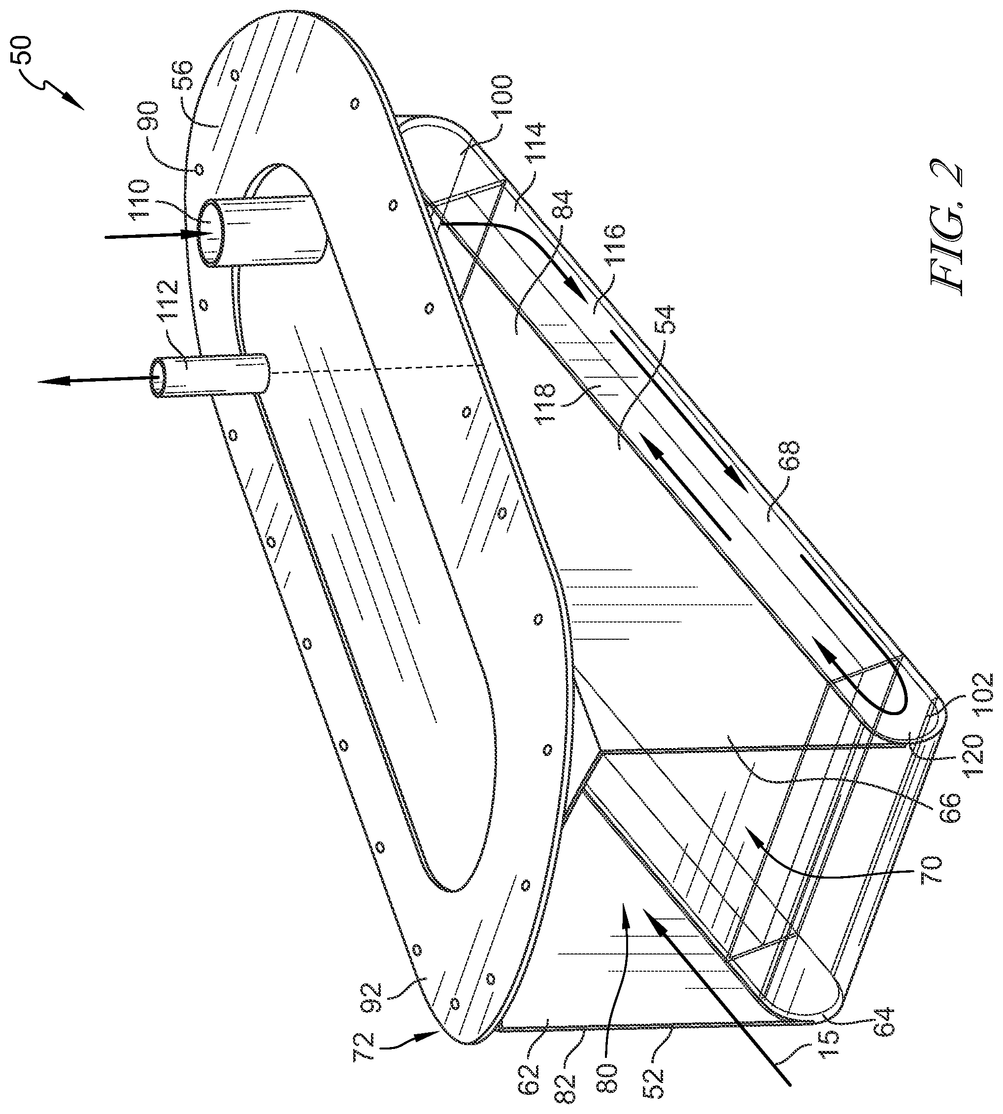 Patent US12104532 Figure 2 – Bypass duct heat exchanger with access panel for gas turbine engines