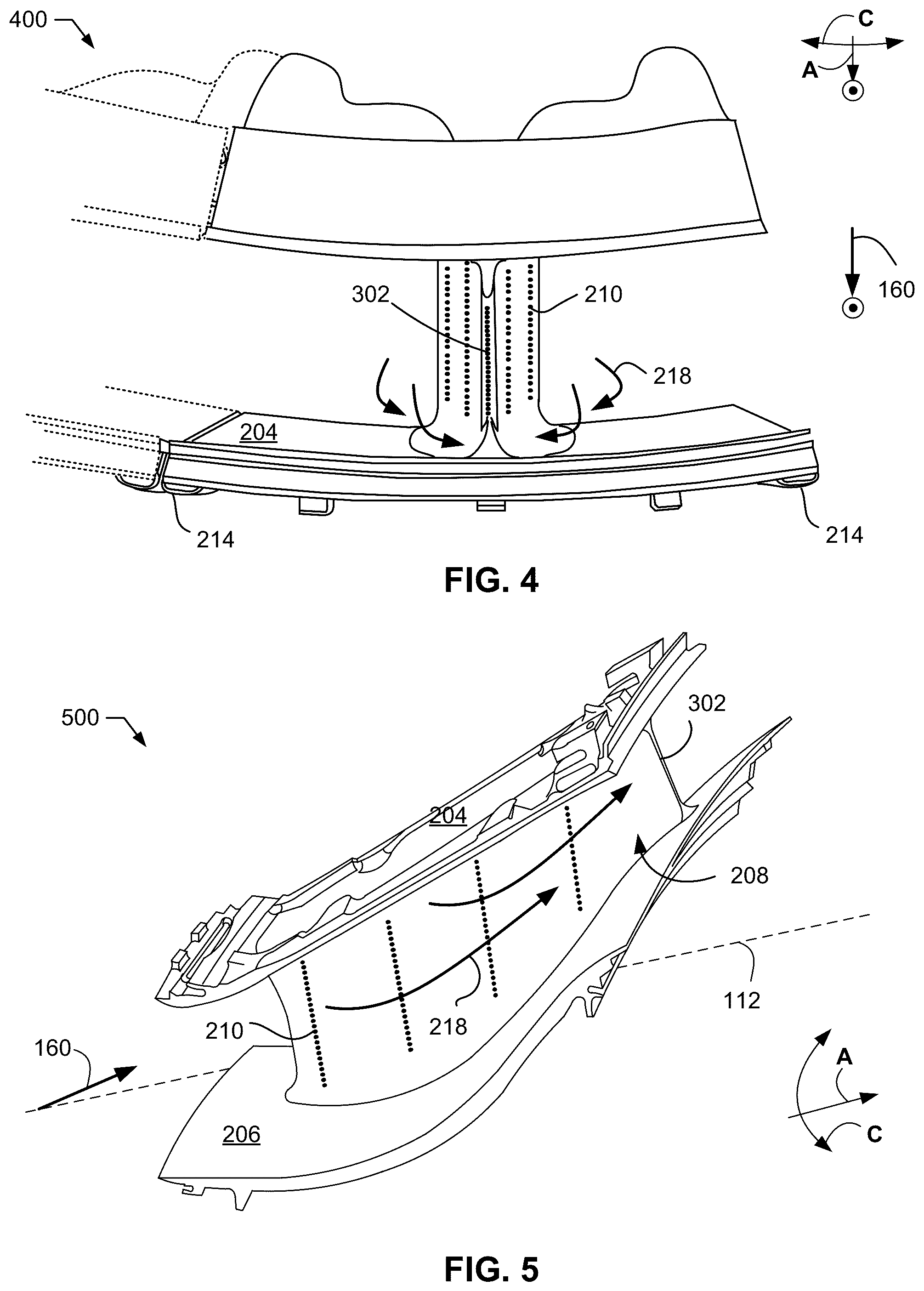 Patent US12104533 Figure 4 – Methods and apparatus for gas turbine frame flow path hardware cooling