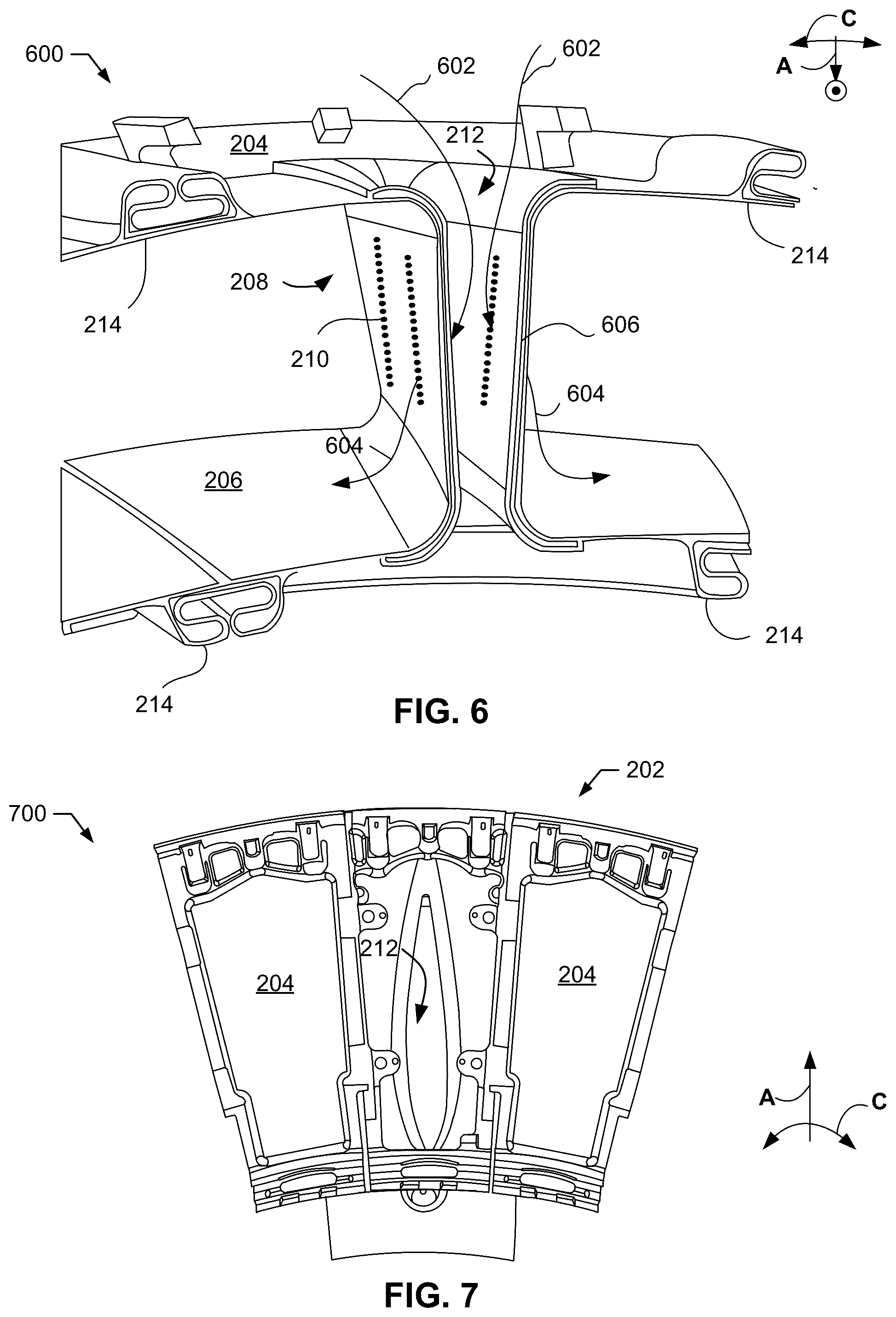 Patent US12104533 Figure 5 – Methods and apparatus for gas turbine frame flow path hardware cooling