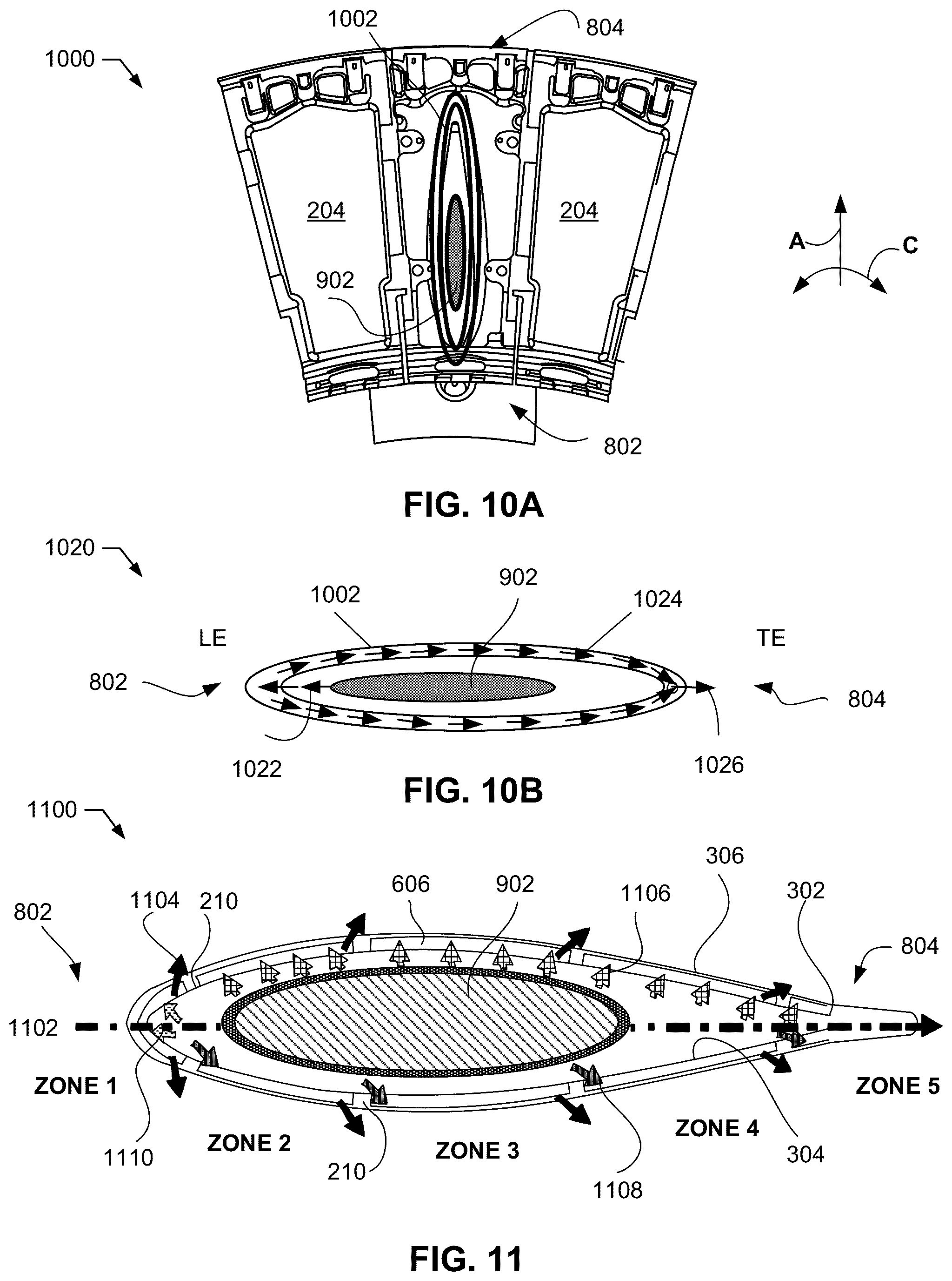 Patent US12104533 Figure 8 – Methods and apparatus for gas turbine frame flow path hardware cooling