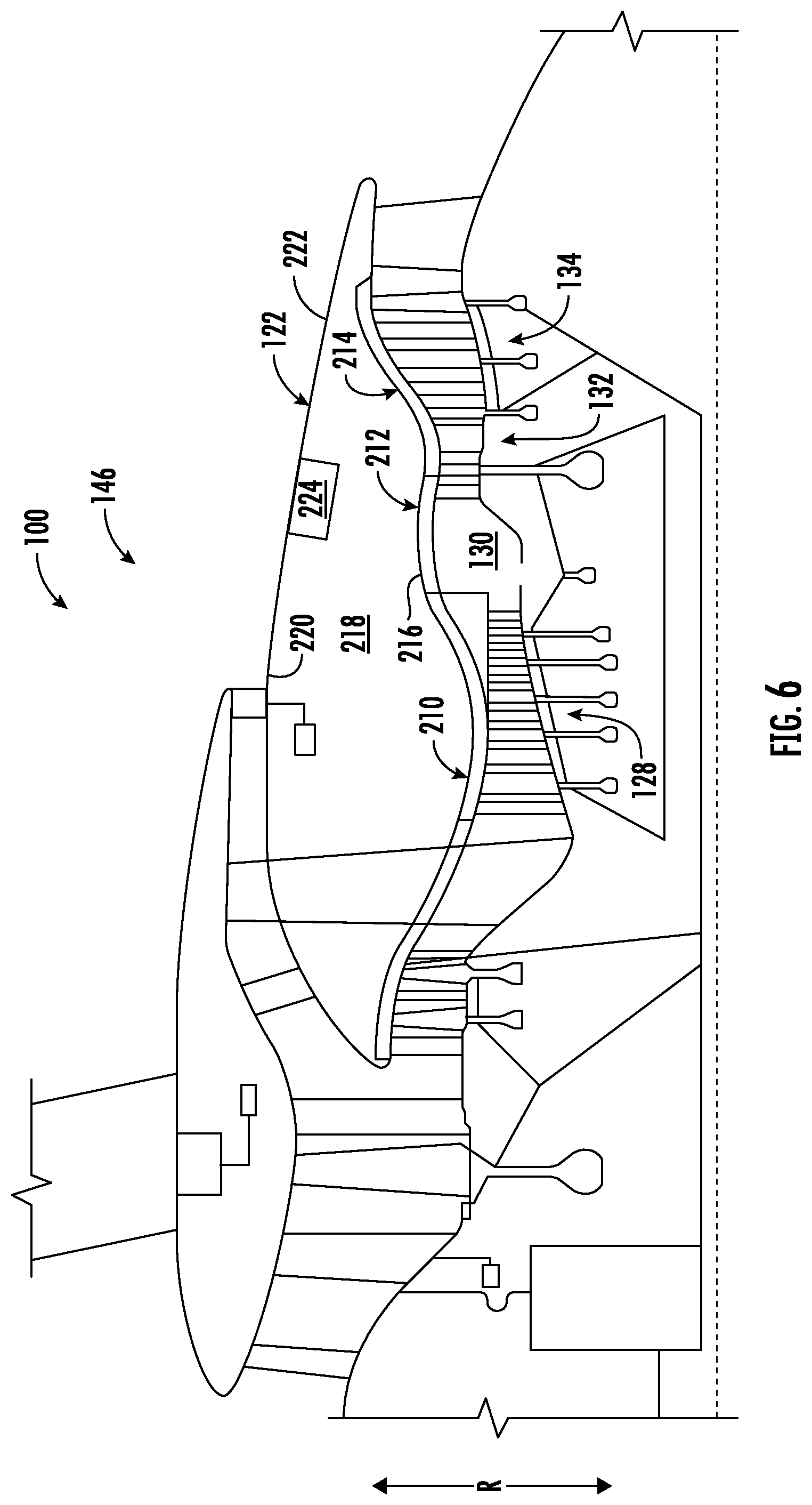 Patent US12104539 Figure 6 – Gas turbine engine