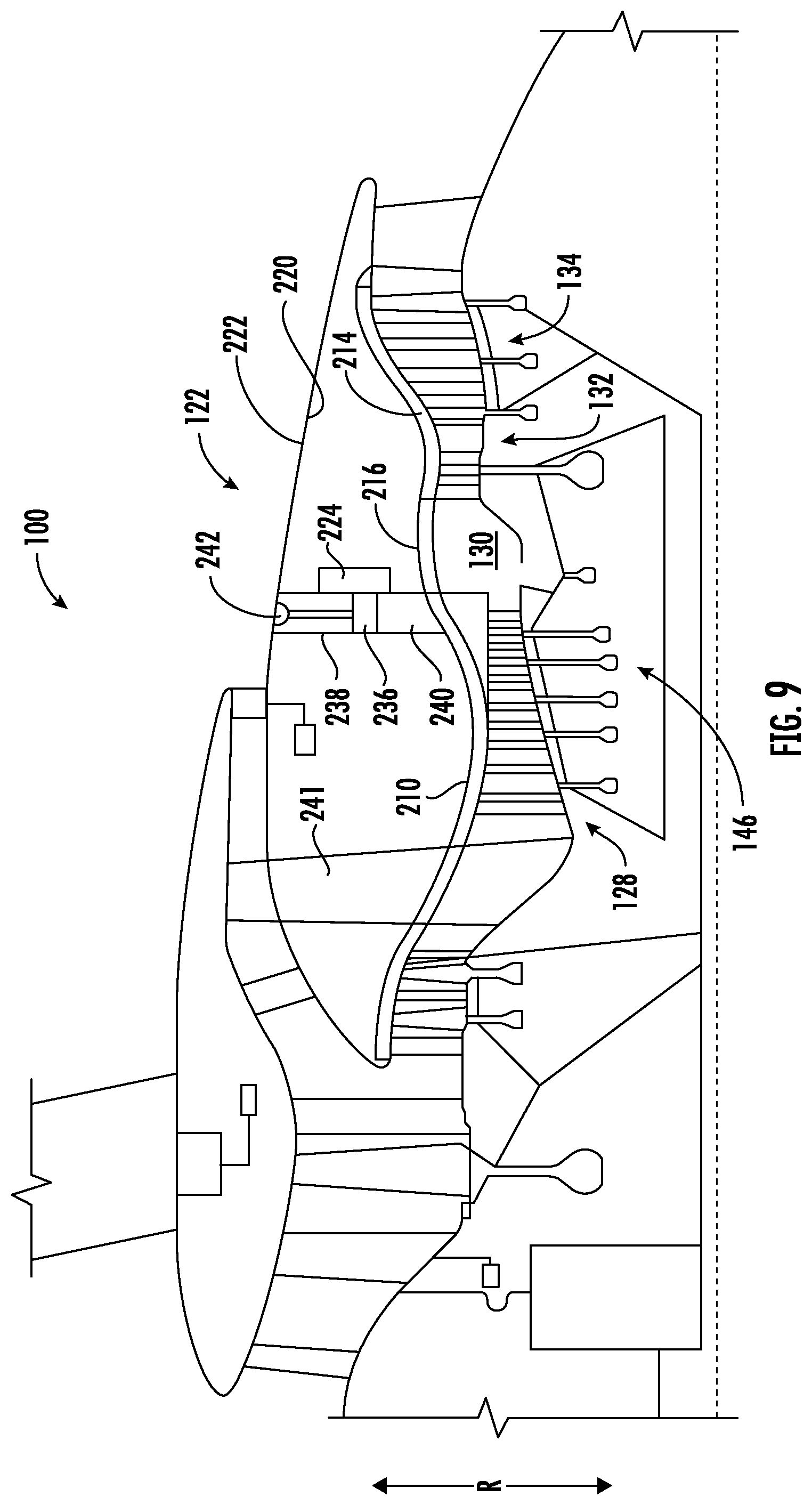 Patent US12104539 Figure 9 – Gas turbine engine