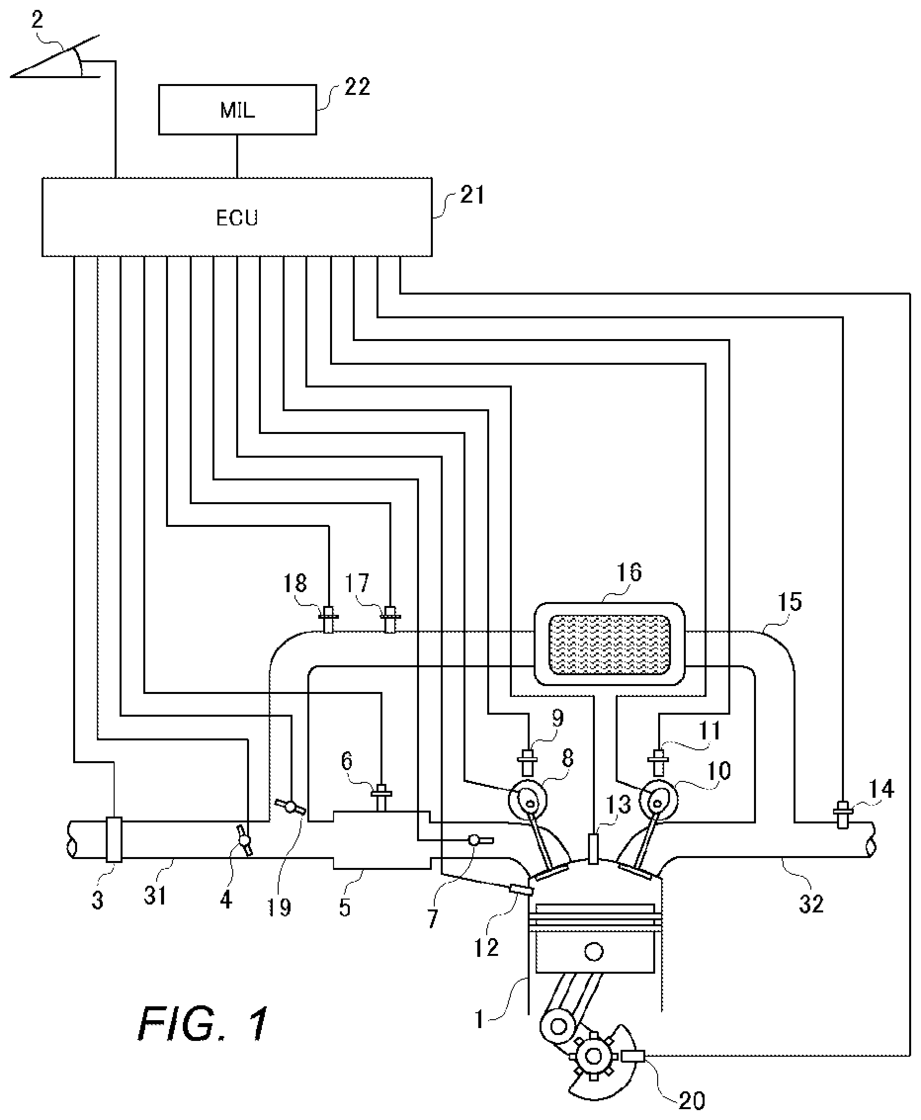Patent US12104548 Figure 1 – Electronic control device and engine control system