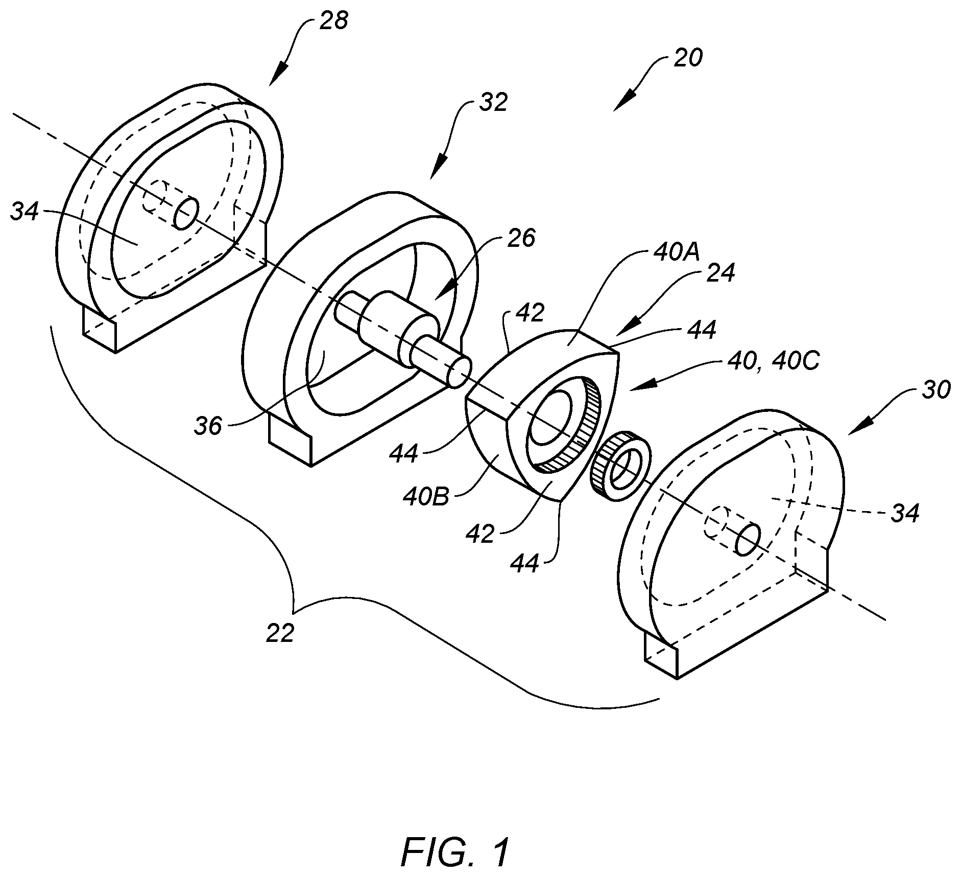 Patent US12104550 Figure 1 – Rotary engine with side housing having a side plate with a ceramic matrix composite core