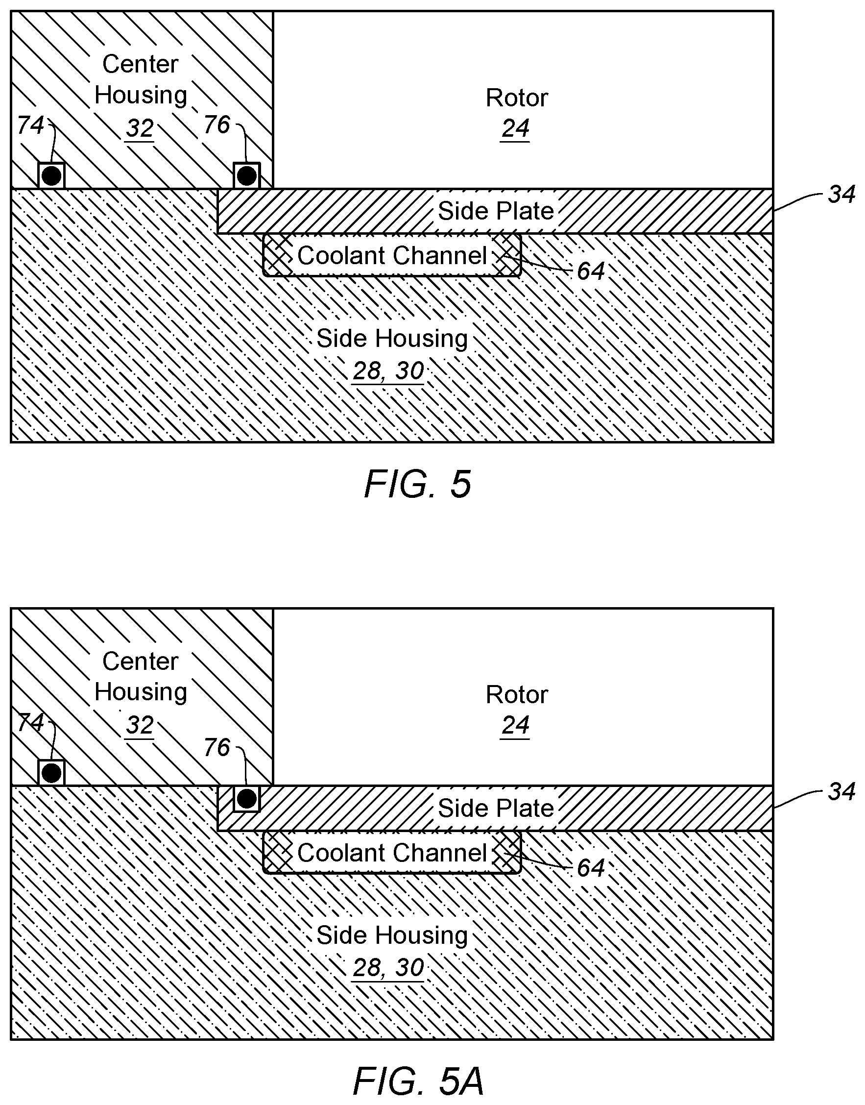Patent US12104550 Figure 5 – Rotary engine with side housing having a side plate with a ceramic matrix composite core