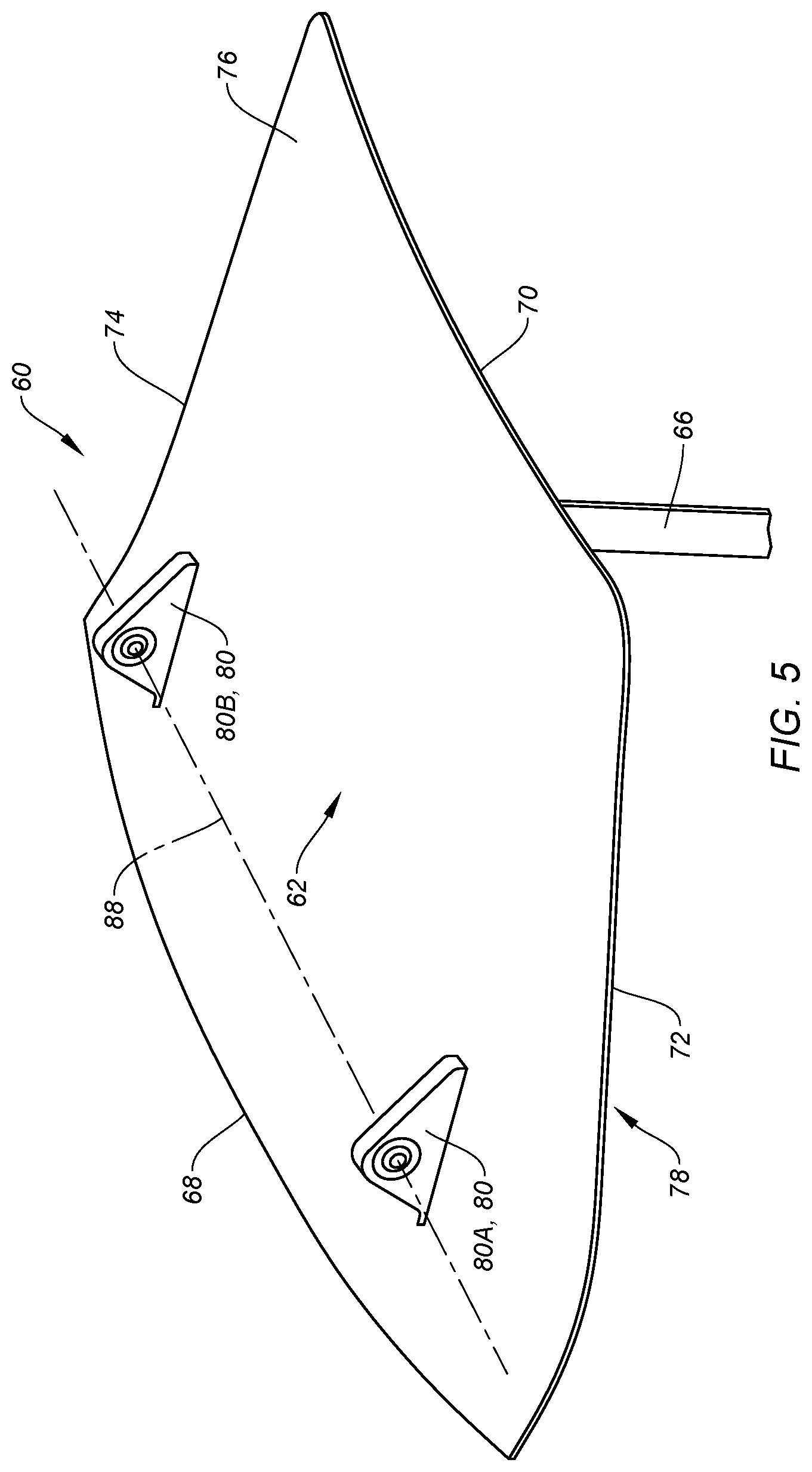 Patent US12104556 Figure 5 – Blocker door retention assembly for an aircraft propulsion system thrust reverser