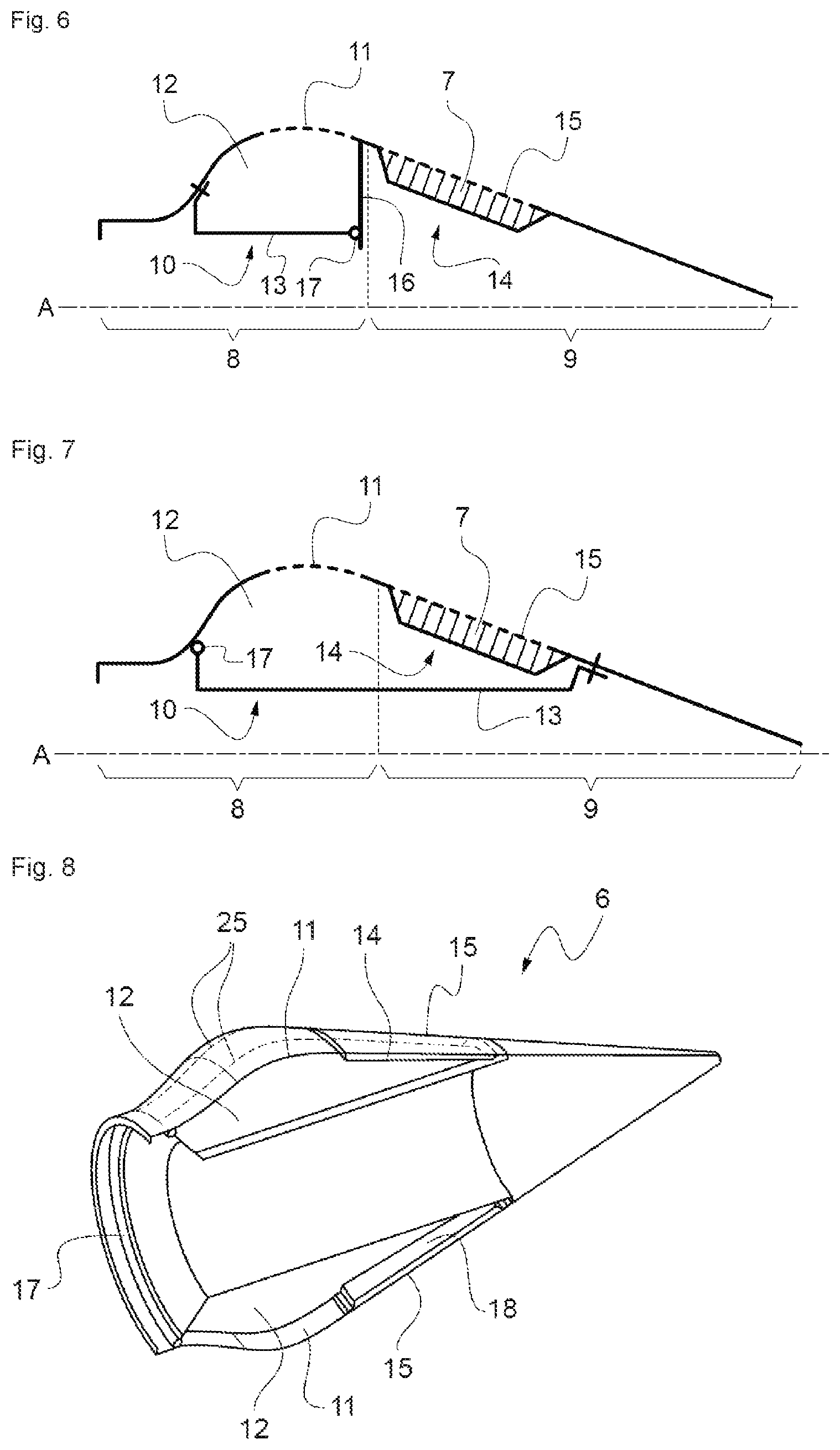Patent US12104557 Figure 3 – Output cone of an aircraft propulsive assembly forming an acoustic treatment system with at least two degrees of freedom