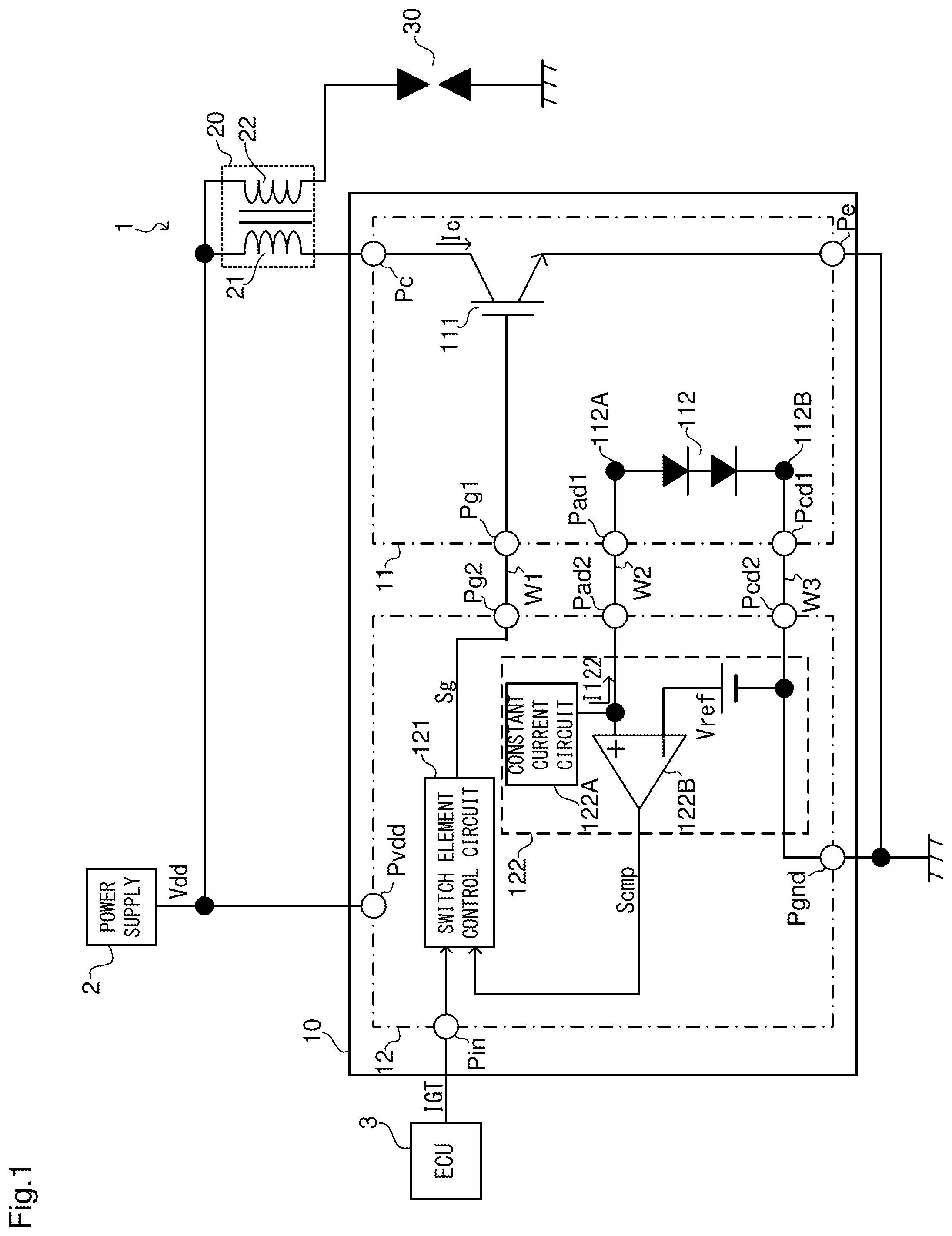 Patent US12104565 Figure 1 – Igniter and engine ignition device