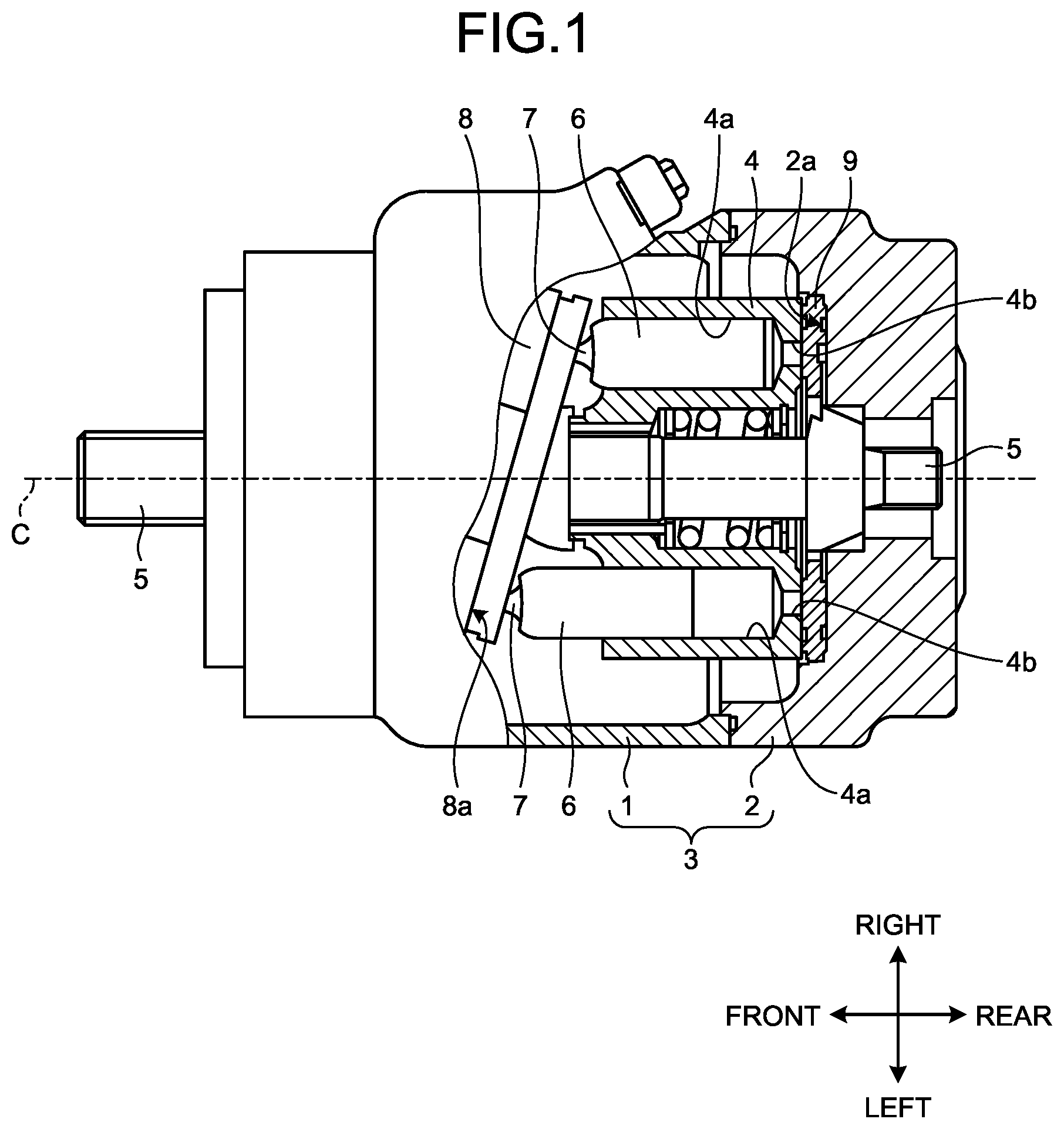 Patent US12104569 Figure 1 – Hydraulic pump motor