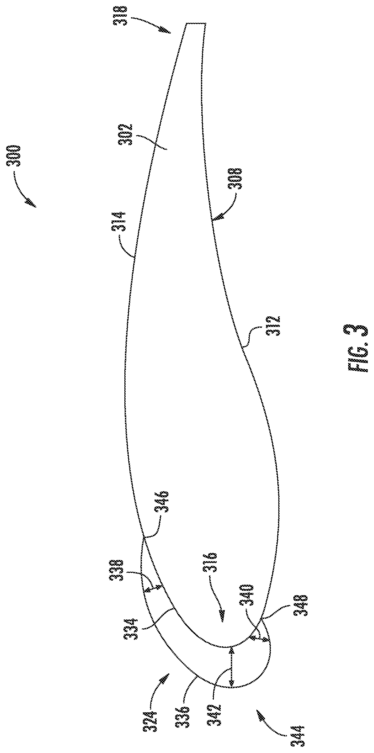 Patent US12104571 Figure 3 – Rotor blade assembly for mitigating stall-induced vibrations