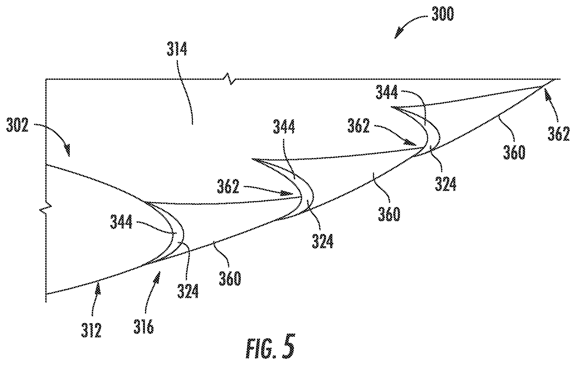 Patent US12104571 Figure 5 – Rotor blade assembly for mitigating stall-induced vibrations