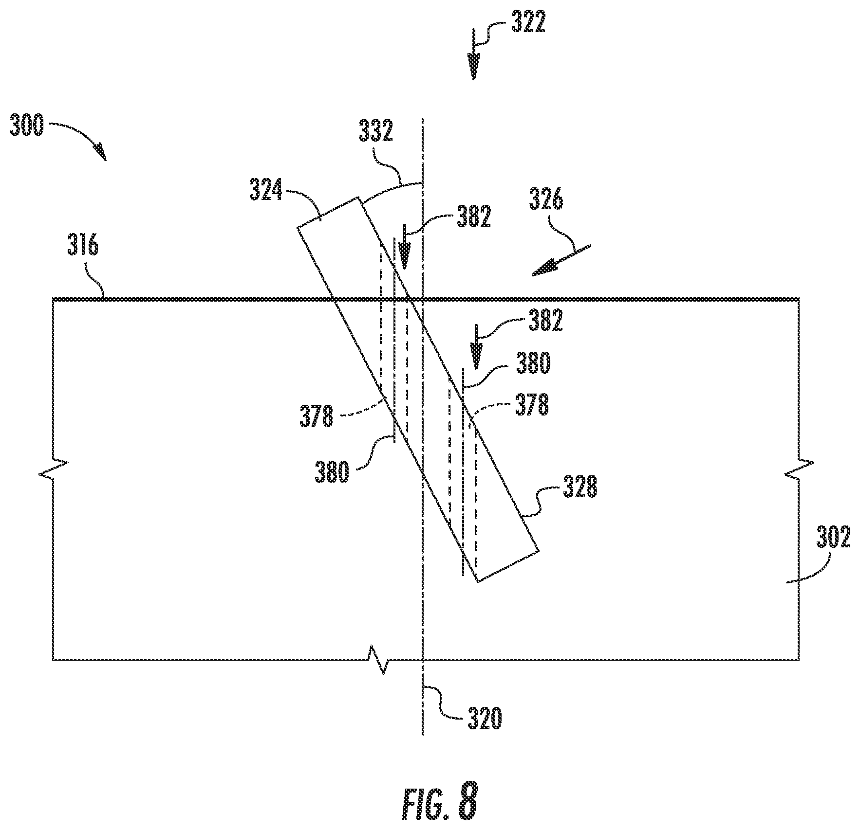 Patent US12104571 Figure 8 – Rotor blade assembly for mitigating stall-induced vibrations
