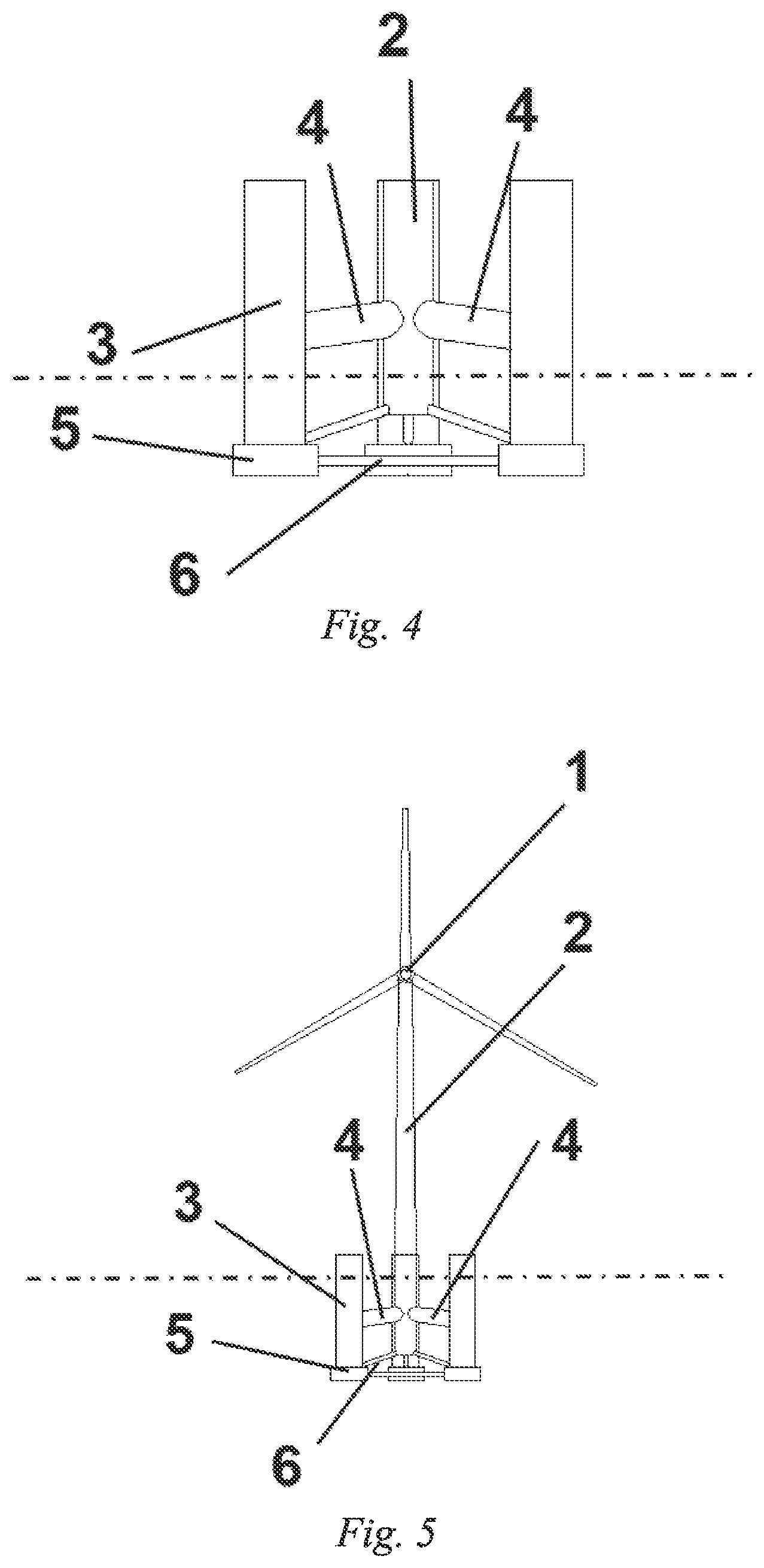 Patent US12104572 Figure 3 – Semi-submersible floating wind power generator