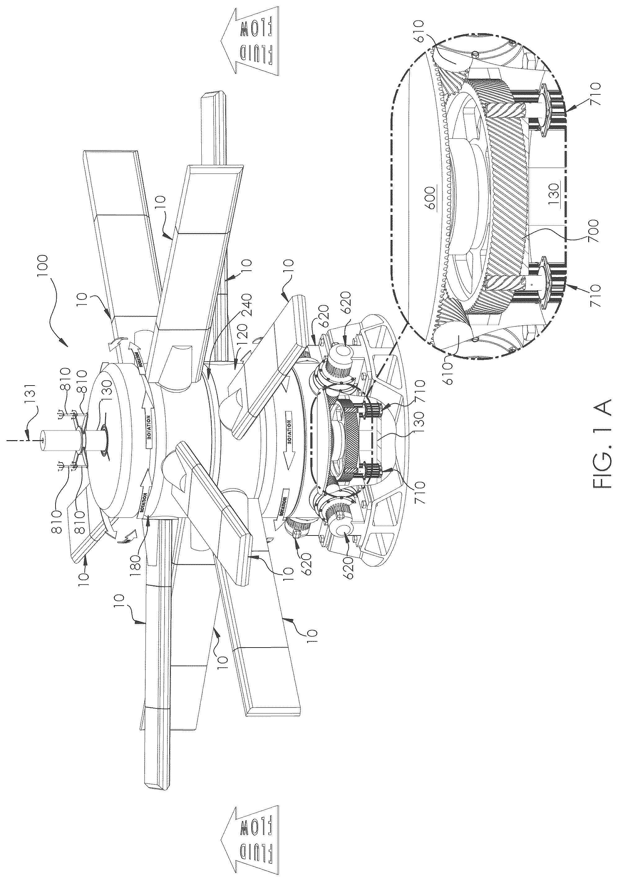 Patent US12104574 Figure 1 – Kinetic fluid energy conversion system