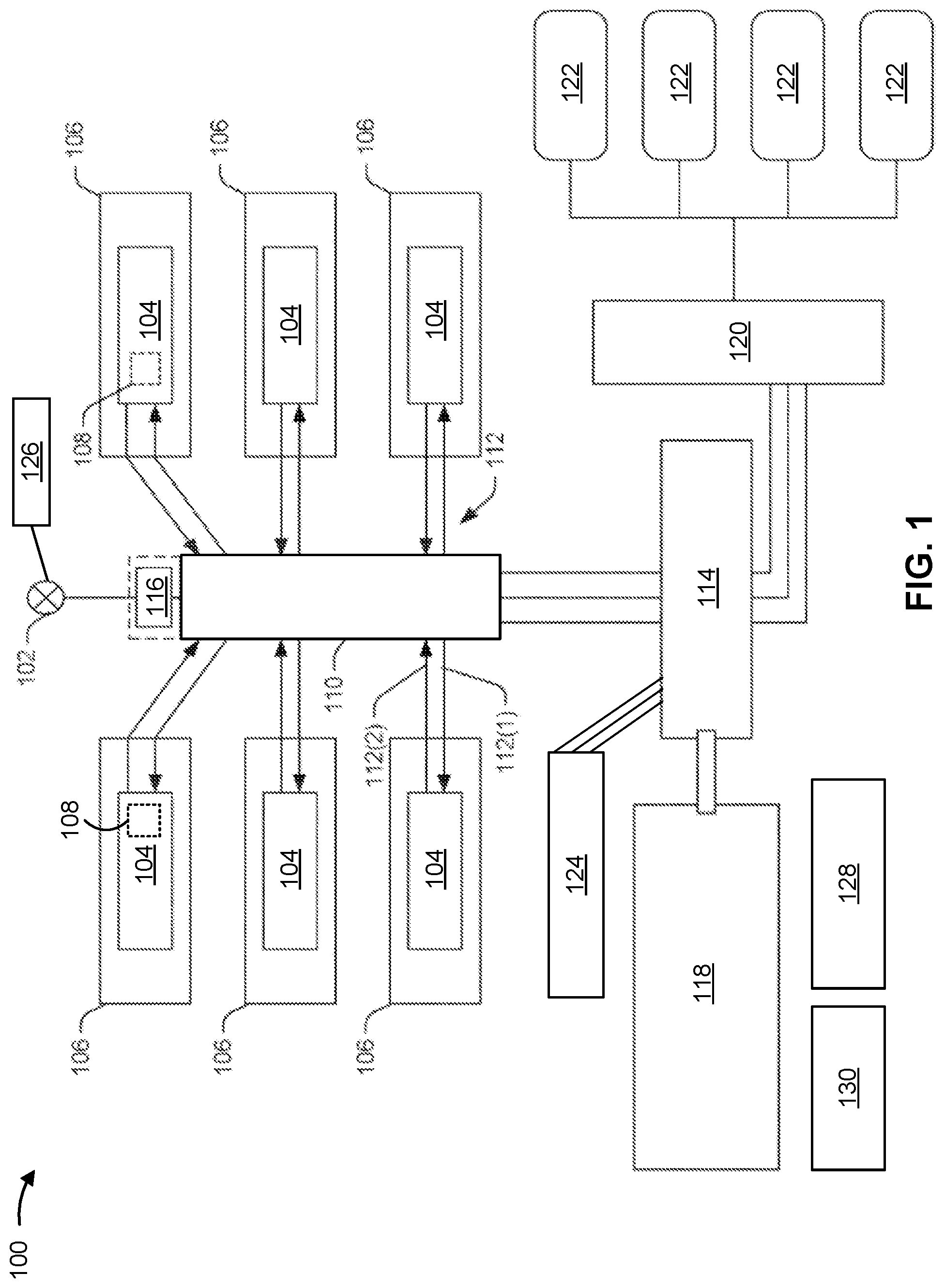 Patent US12104587 Figure 1 – Controlling a discharge pressure from a pump for pressure testing a fluid system