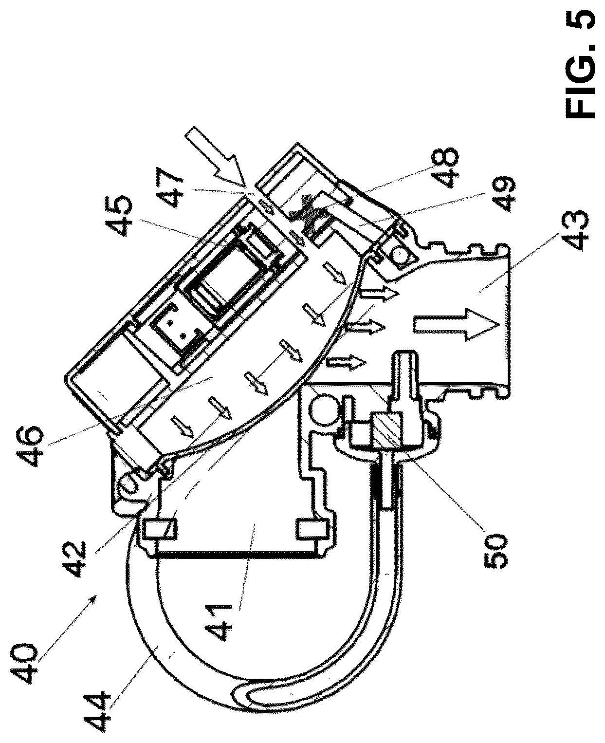 Patent US12104590 Figure 5 – Valve for dental suction systems