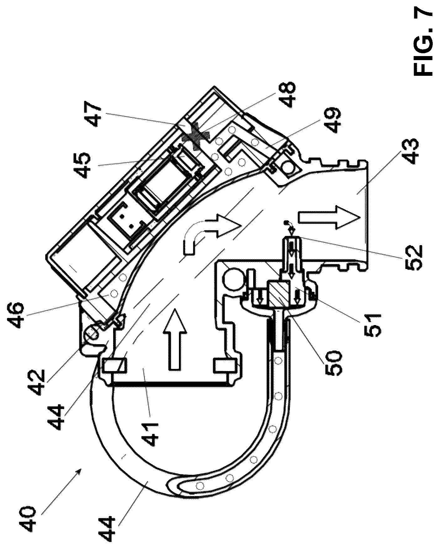 Patent US12104590 Figure 7 – Valve for dental suction systems