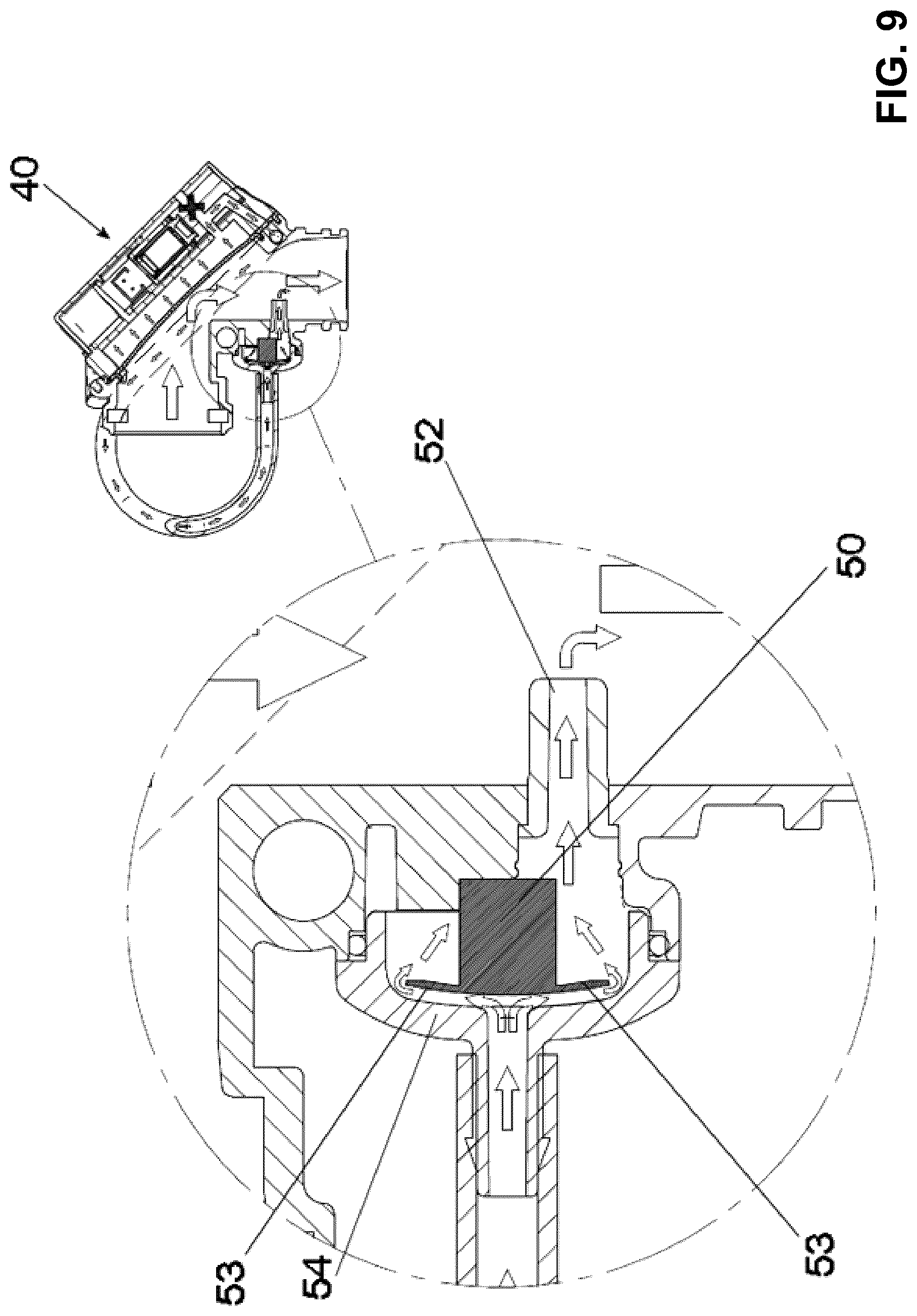 Patent US12104590 Figure 9 – Valve for dental suction systems