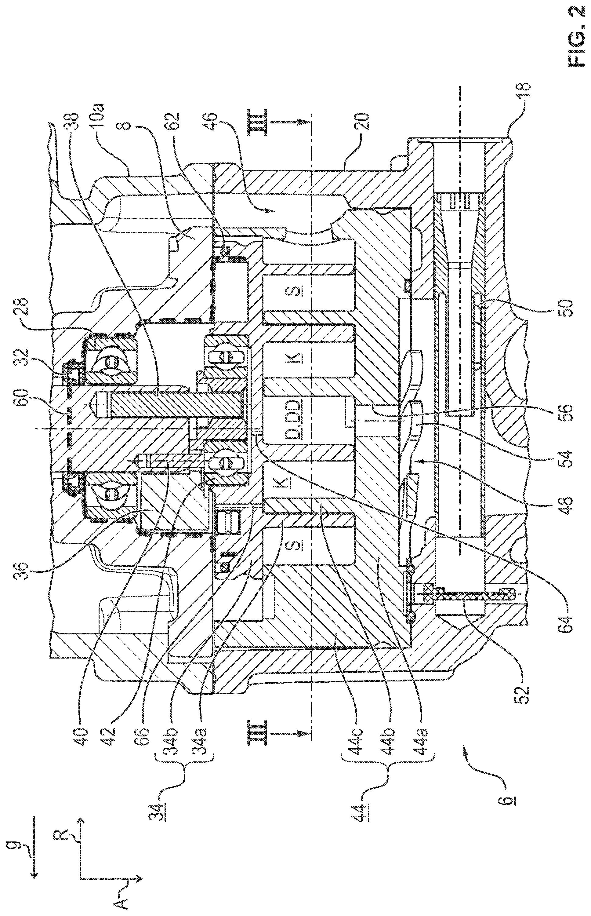 Patent US12104593 Figure 2 – Scroll compressor of an electrical refrigerant drive and electrical refrigerant drive