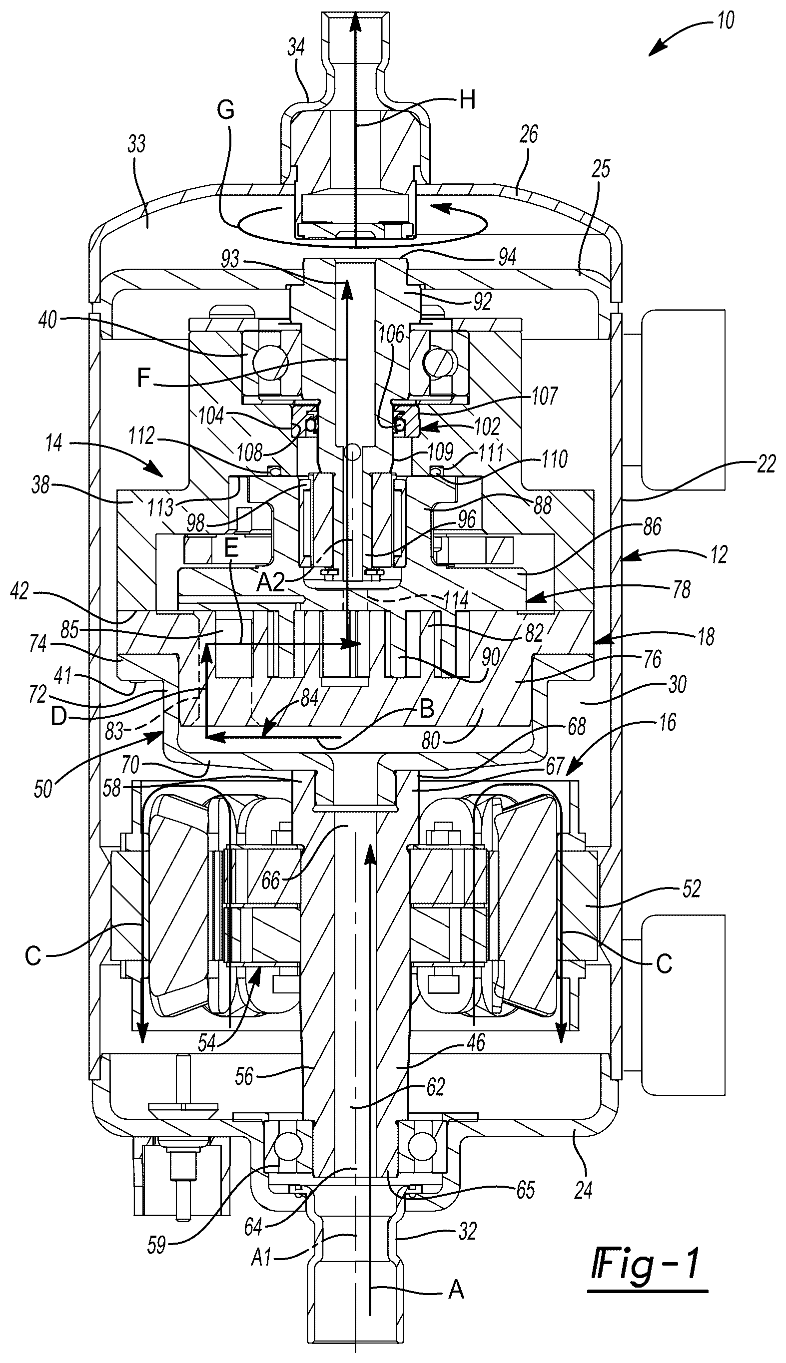 Patent US12104594 — Co-rotating compressor — Figure 1
