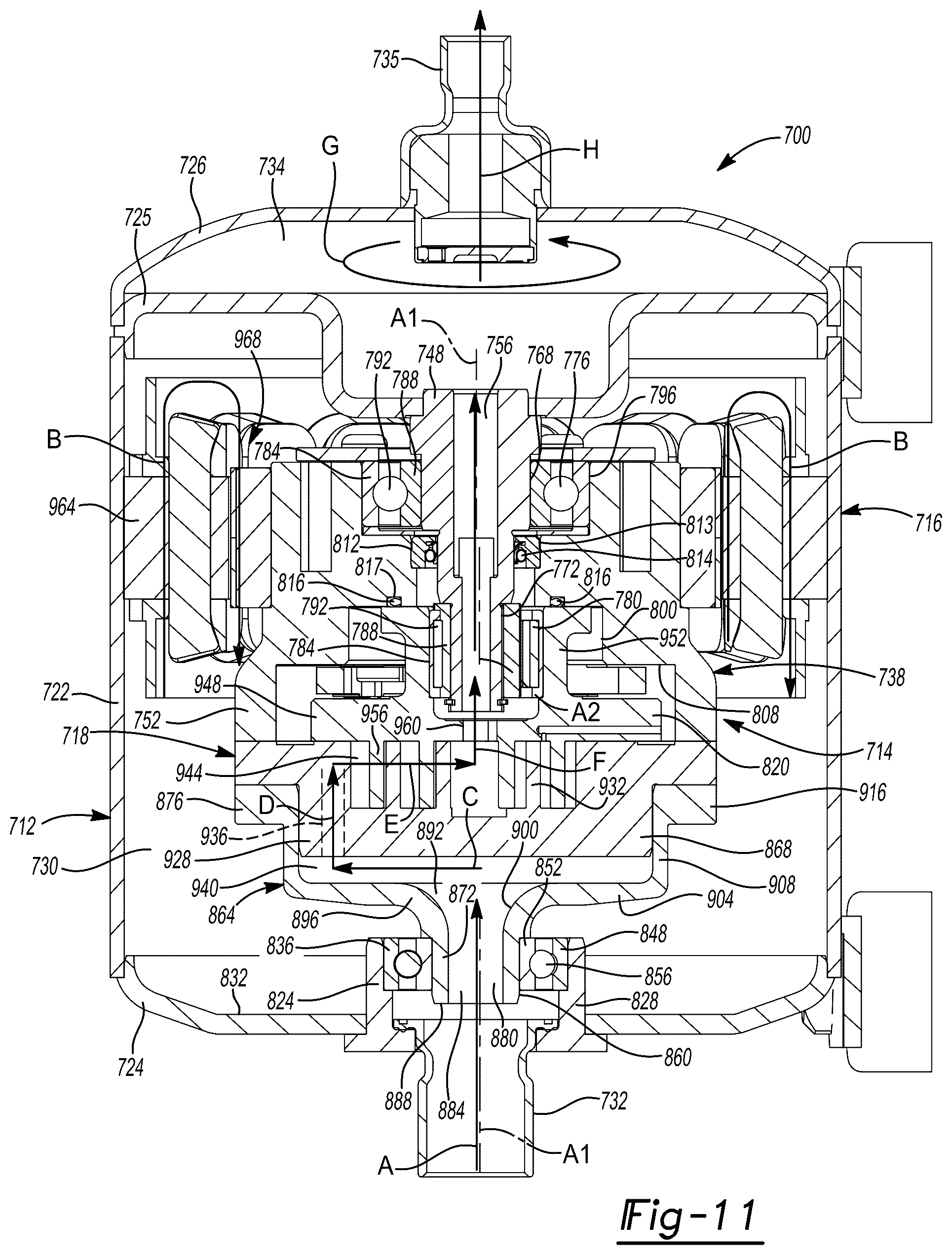 Patent US12104594 Figure 11 – Co-rotating compressor
