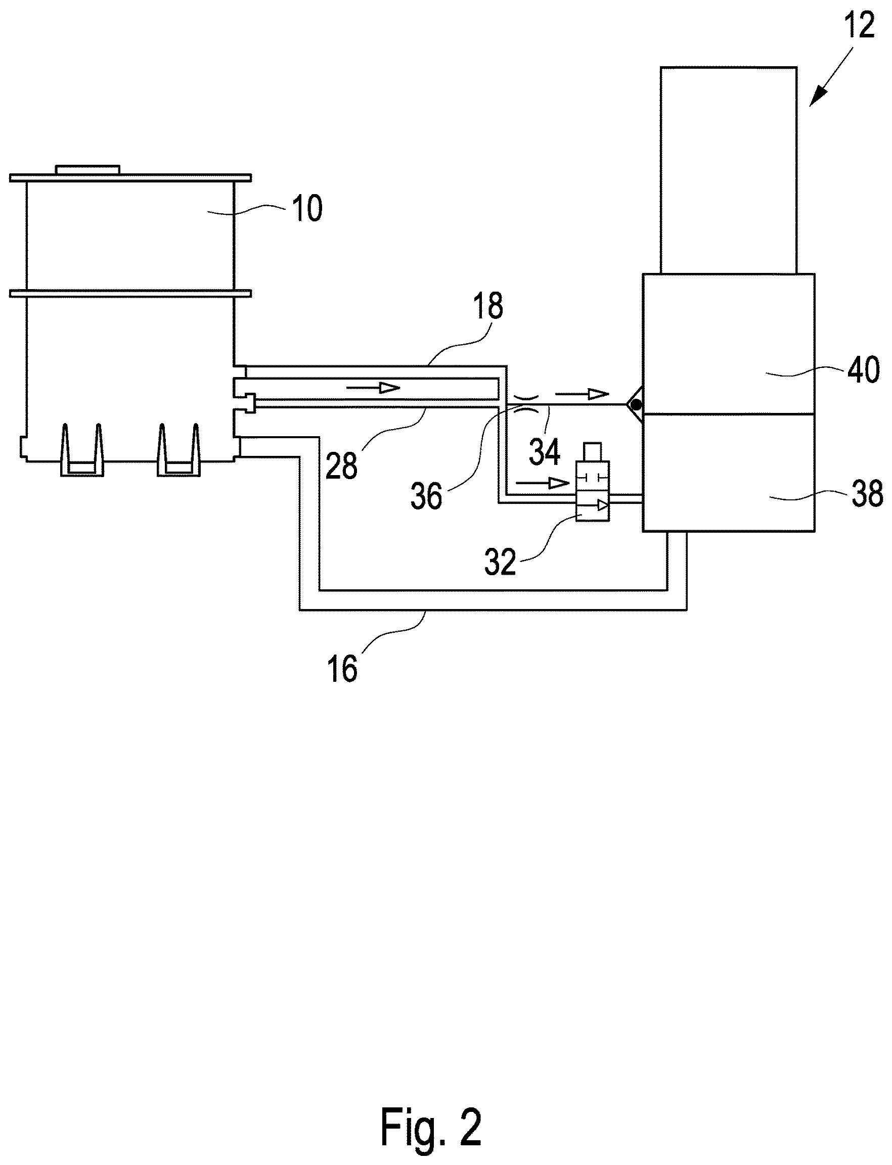 Patent US12104597 Figure 2 – Vacuum pump lubricant recovery system returning lubricant from the air filter based on pressure measurements in the vacuum pump