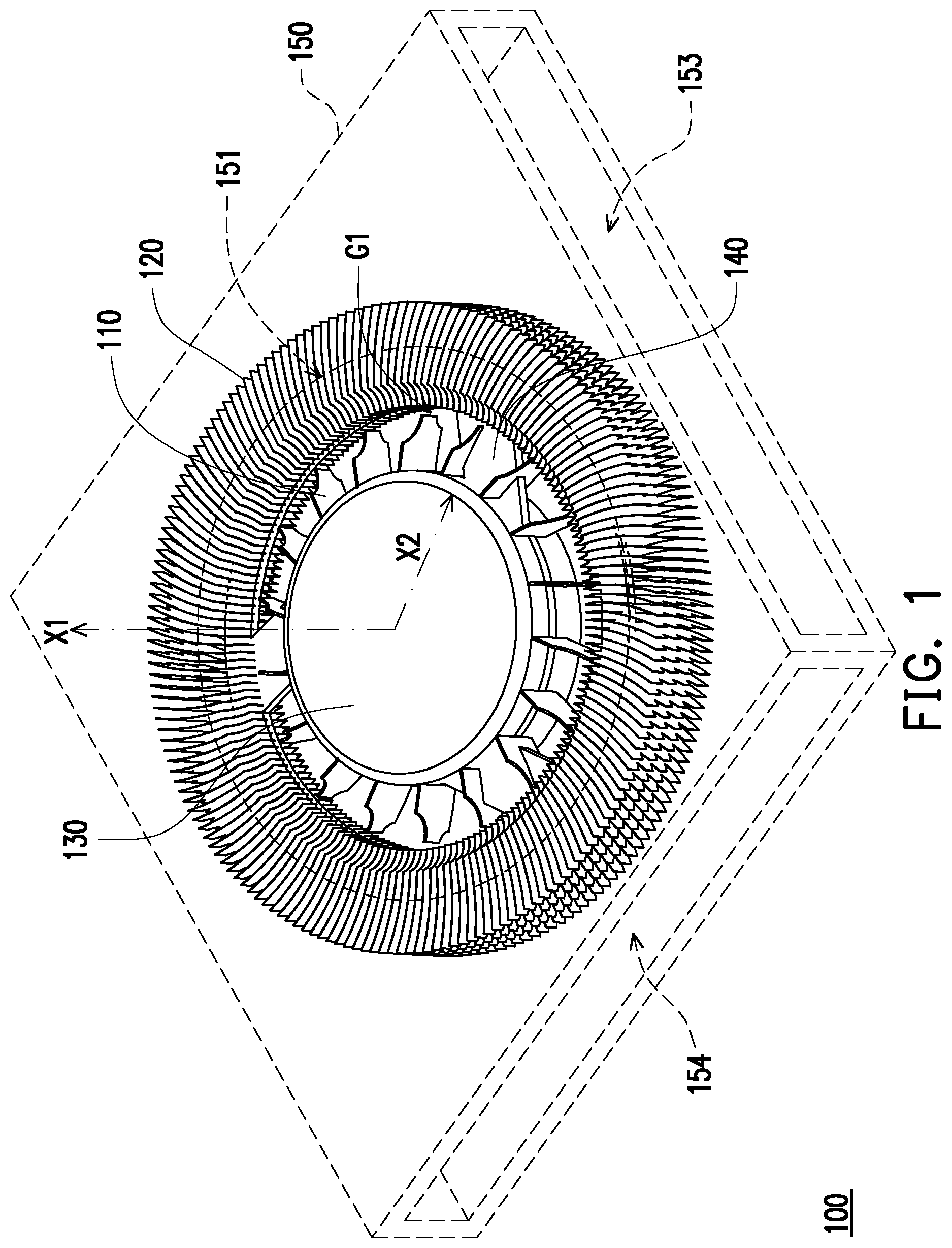 Patent US12104603 — Centrifugal heat dissipation fan — Figure 1