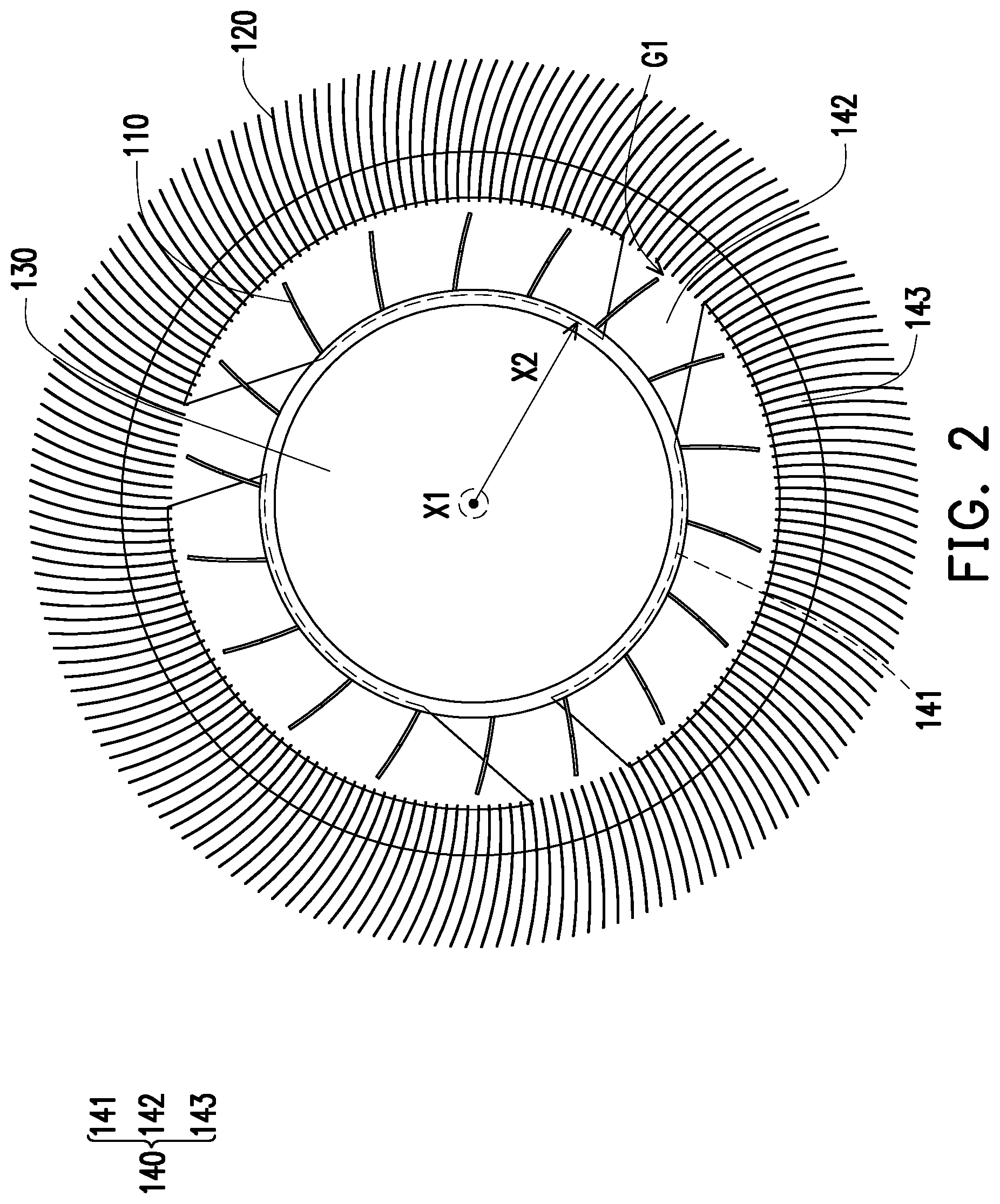 Patent US12104603 Figure 2 – Centrifugal heat dissipation fan