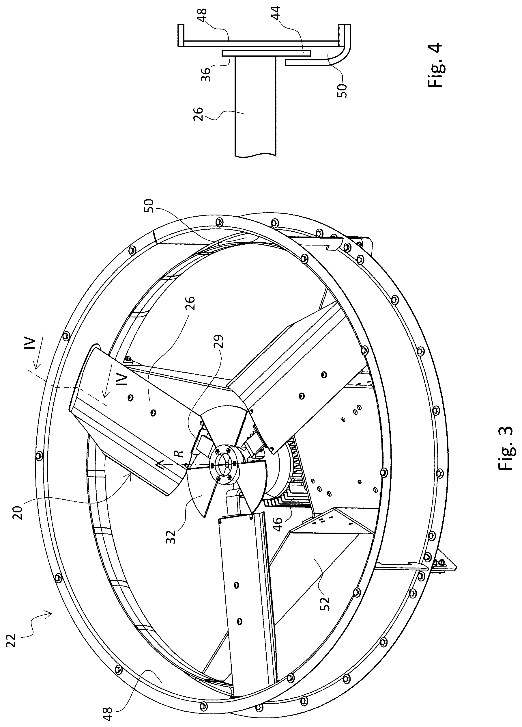 Patent US12104605 Figure 2 – Rotor and axial ventilator comprising an accessory axial fan