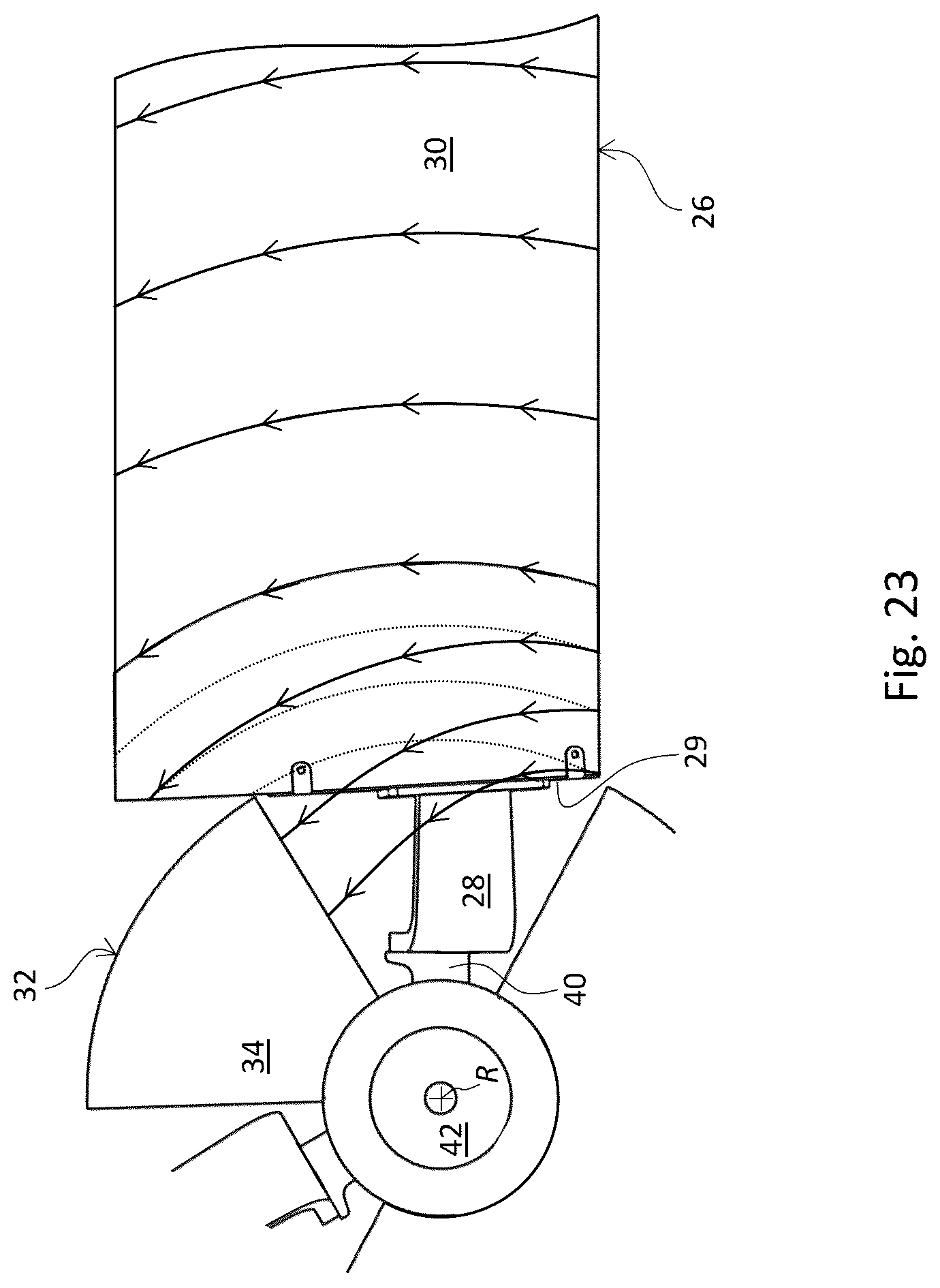 Patent US12104605 Figure 13 – Rotor and axial ventilator comprising an accessory axial fan