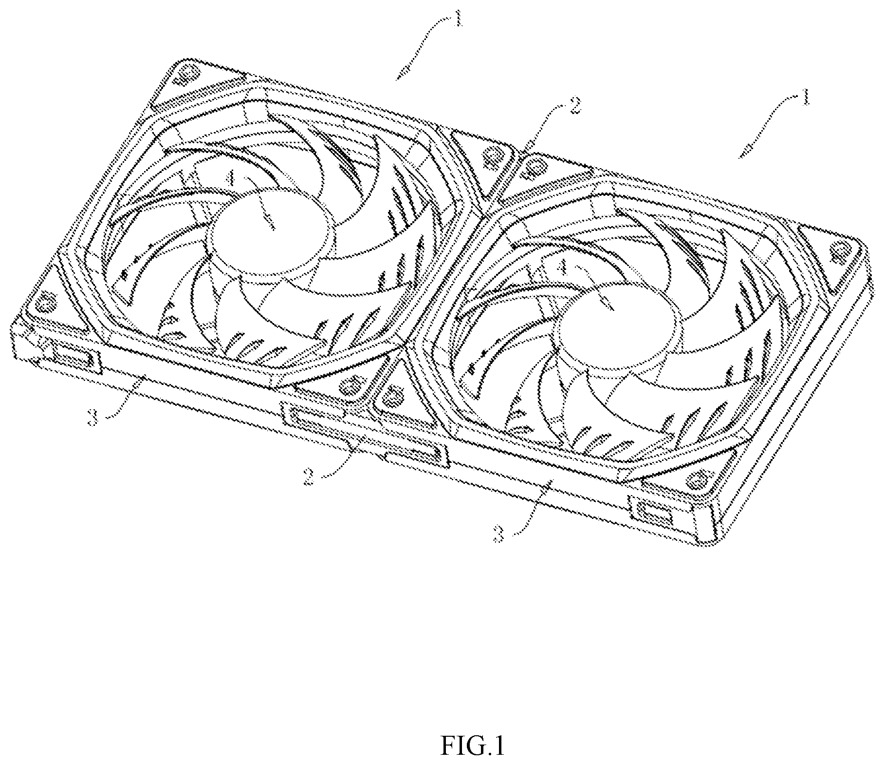 Patent US12104610 Figure 1 – Combined fan structure