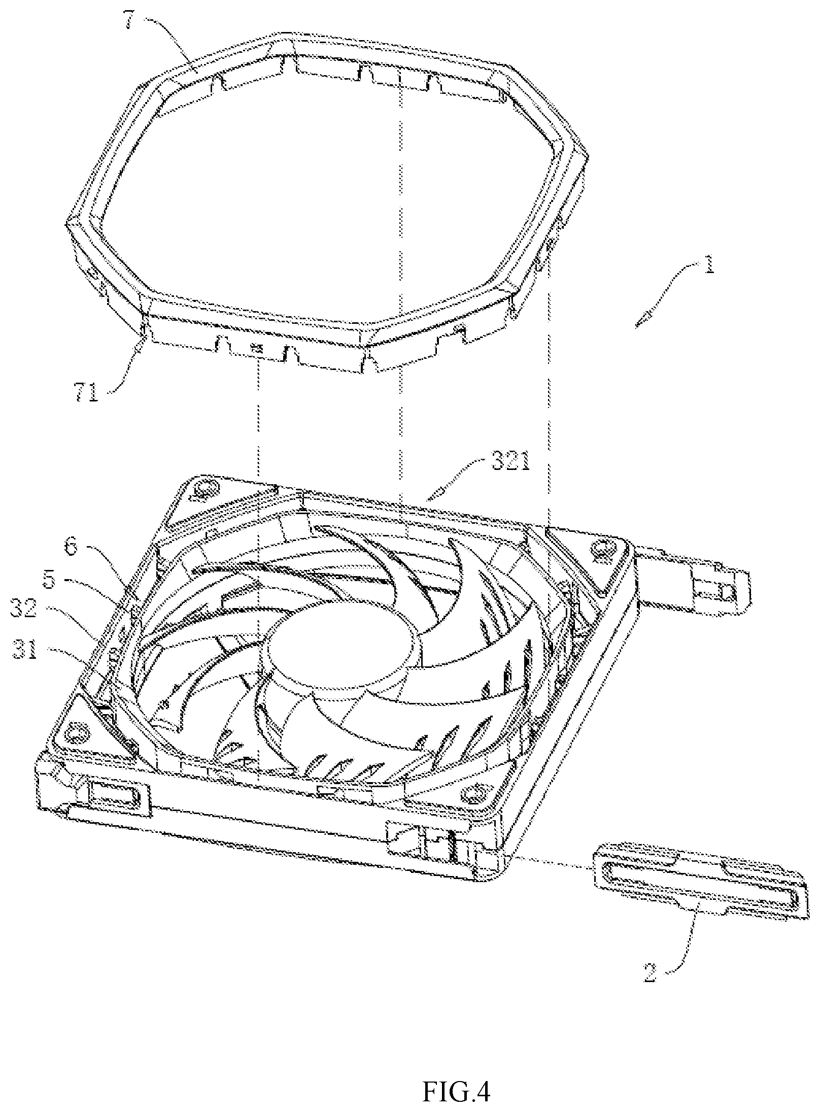 Patent US12104610 Figure 4 – Combined fan structure