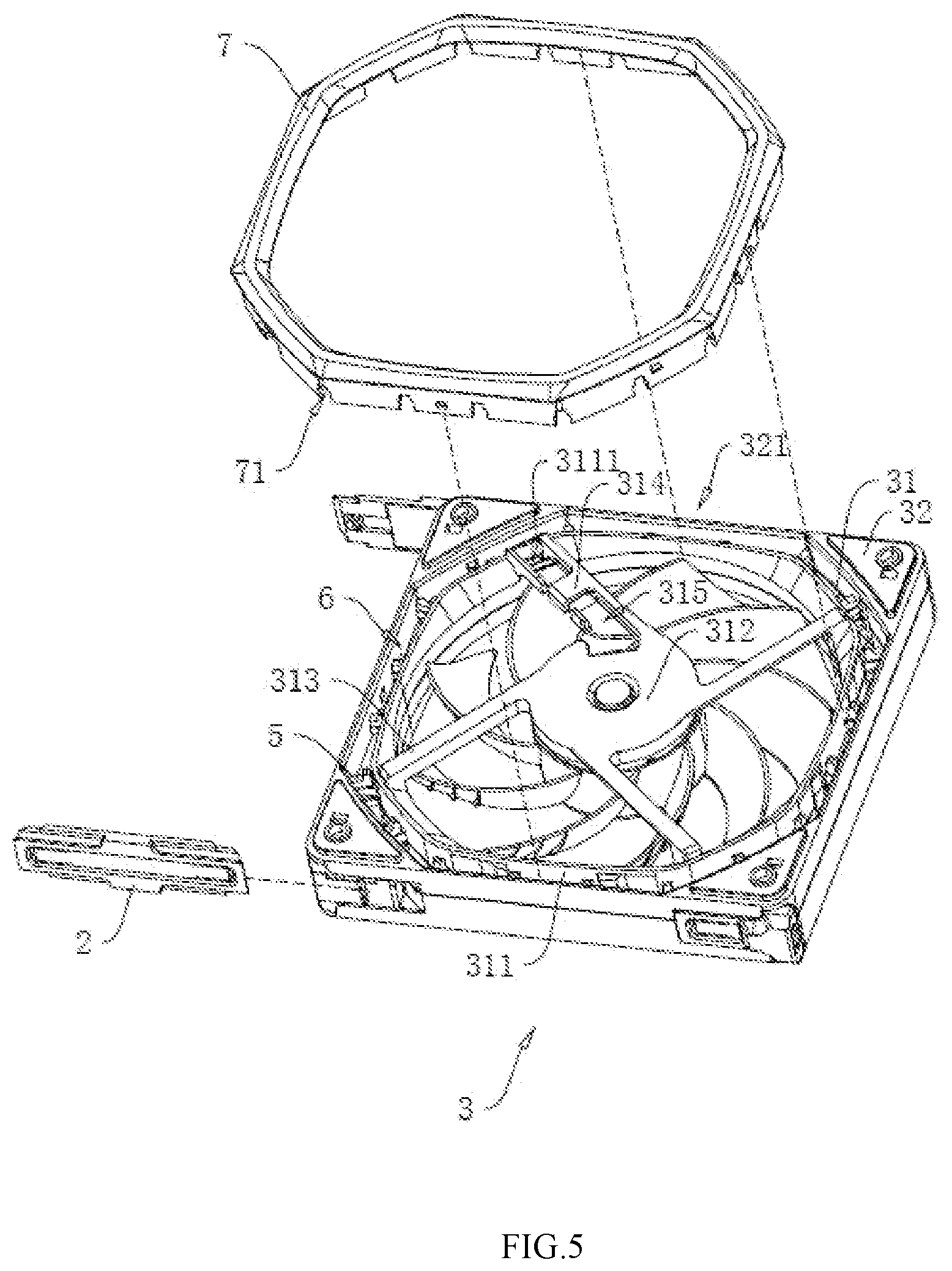Patent US12104610 Figure 5 – Combined fan structure