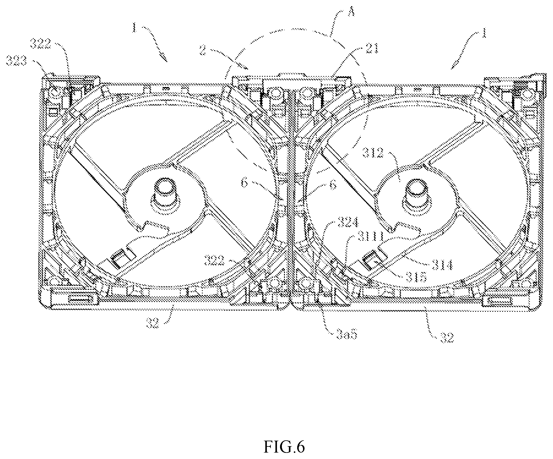 Patent US12104610 Figure 6 – Combined fan structure