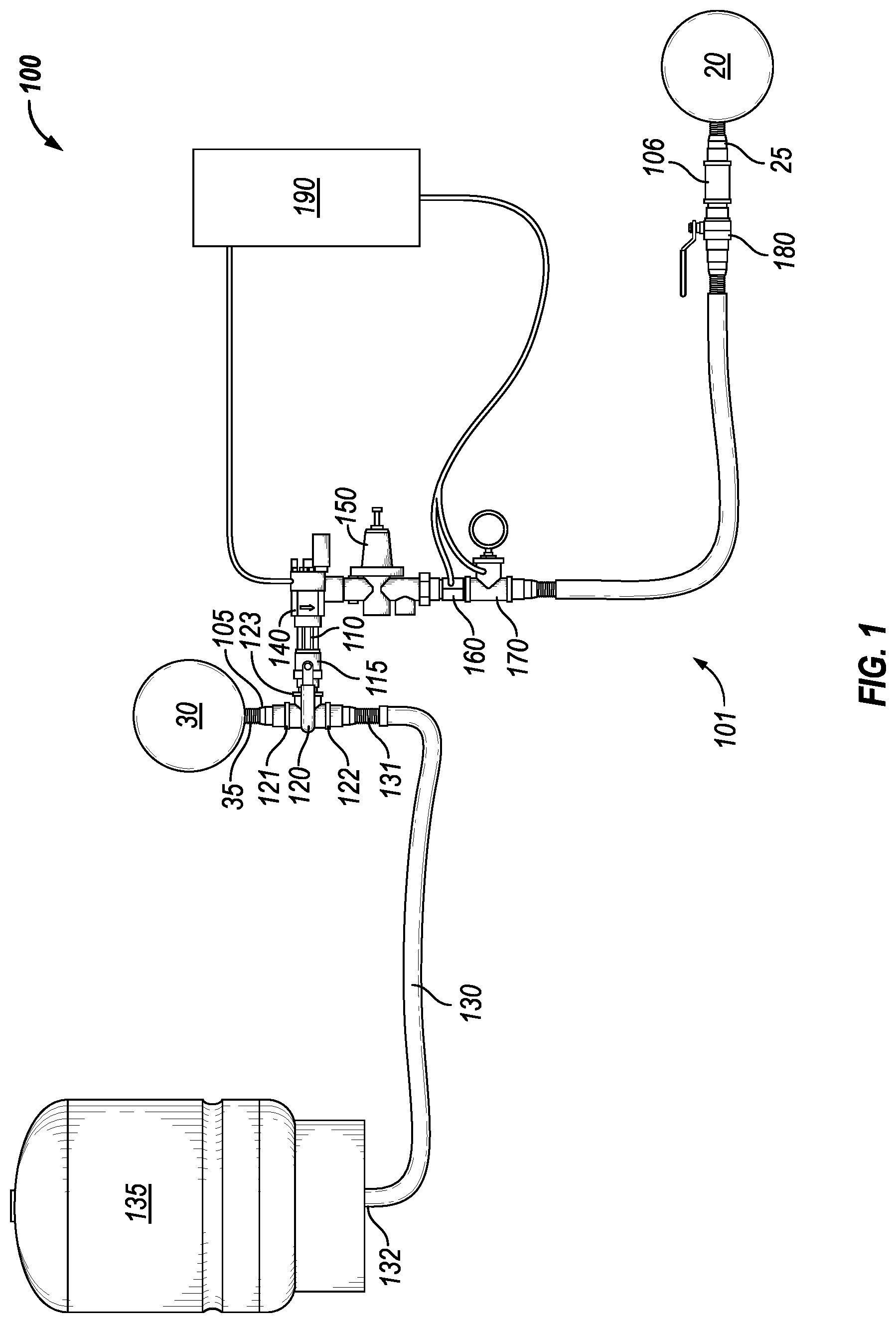 Patent US12104612 Figure 1 – Systems and methods for maintaining the prime of a pump