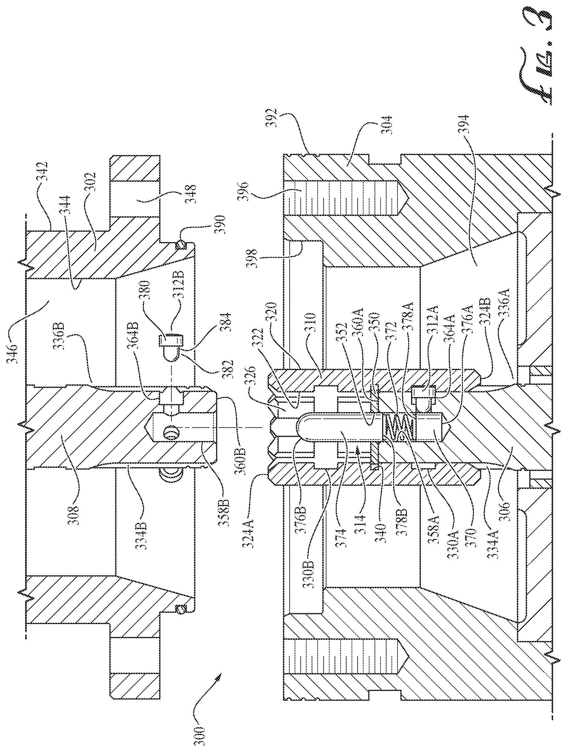 Patent US12104613 Figure 3 – Spring actuated axially locking shaft coupling for bi-directional loading