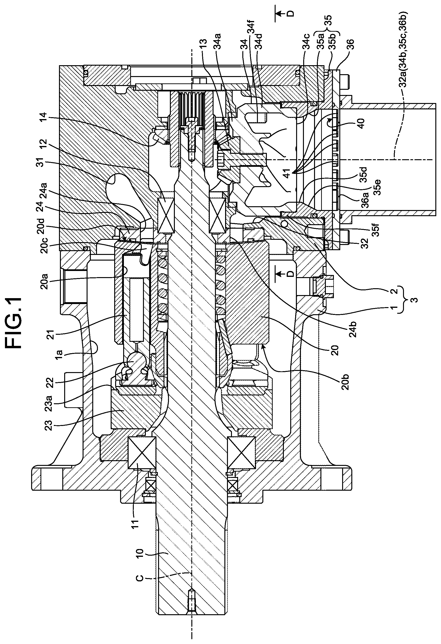 Patent US12104615 Figure 1 – Turbo type pump and fluid supply unit