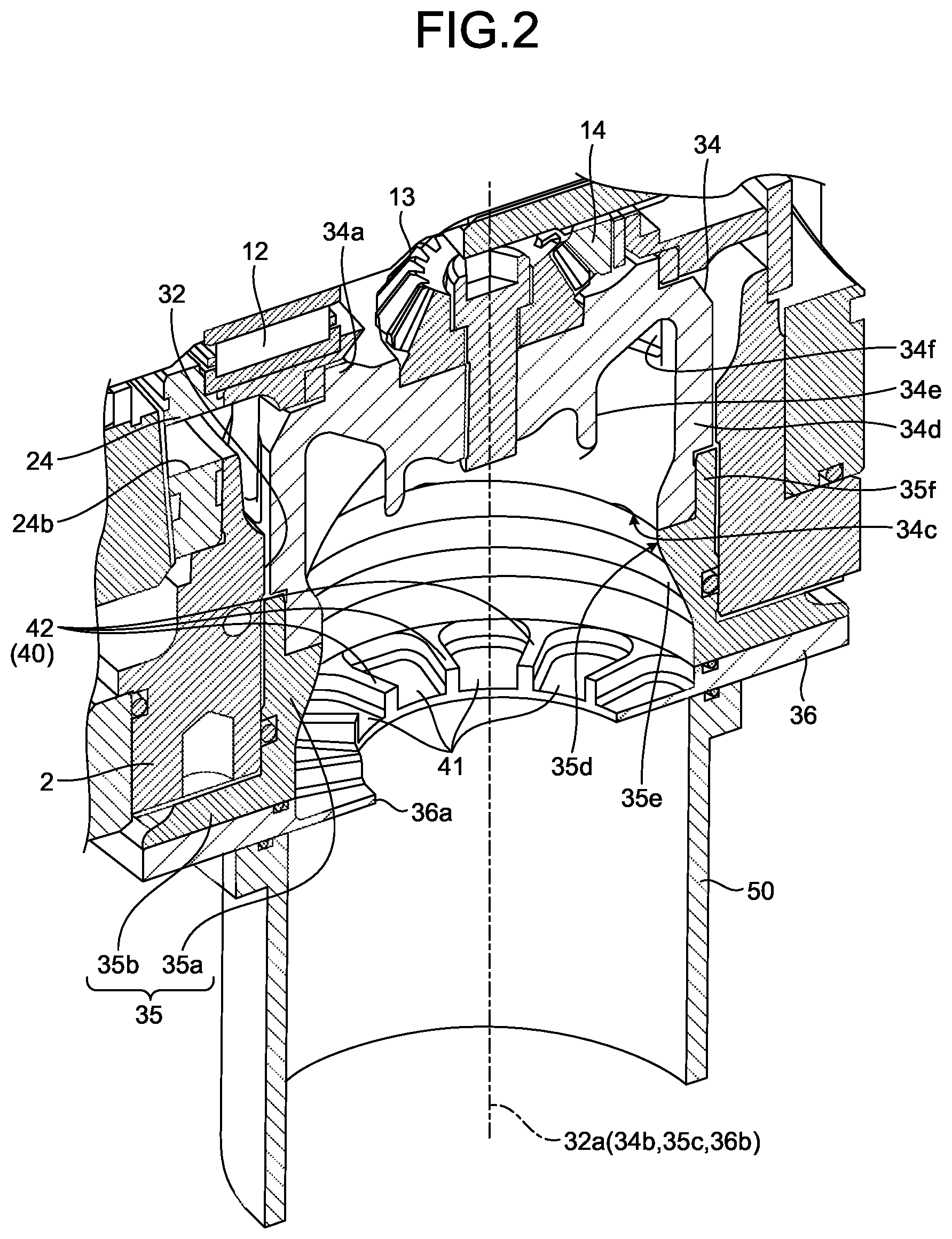 Patent US12104615 Figure 2 – Turbo type pump and fluid supply unit