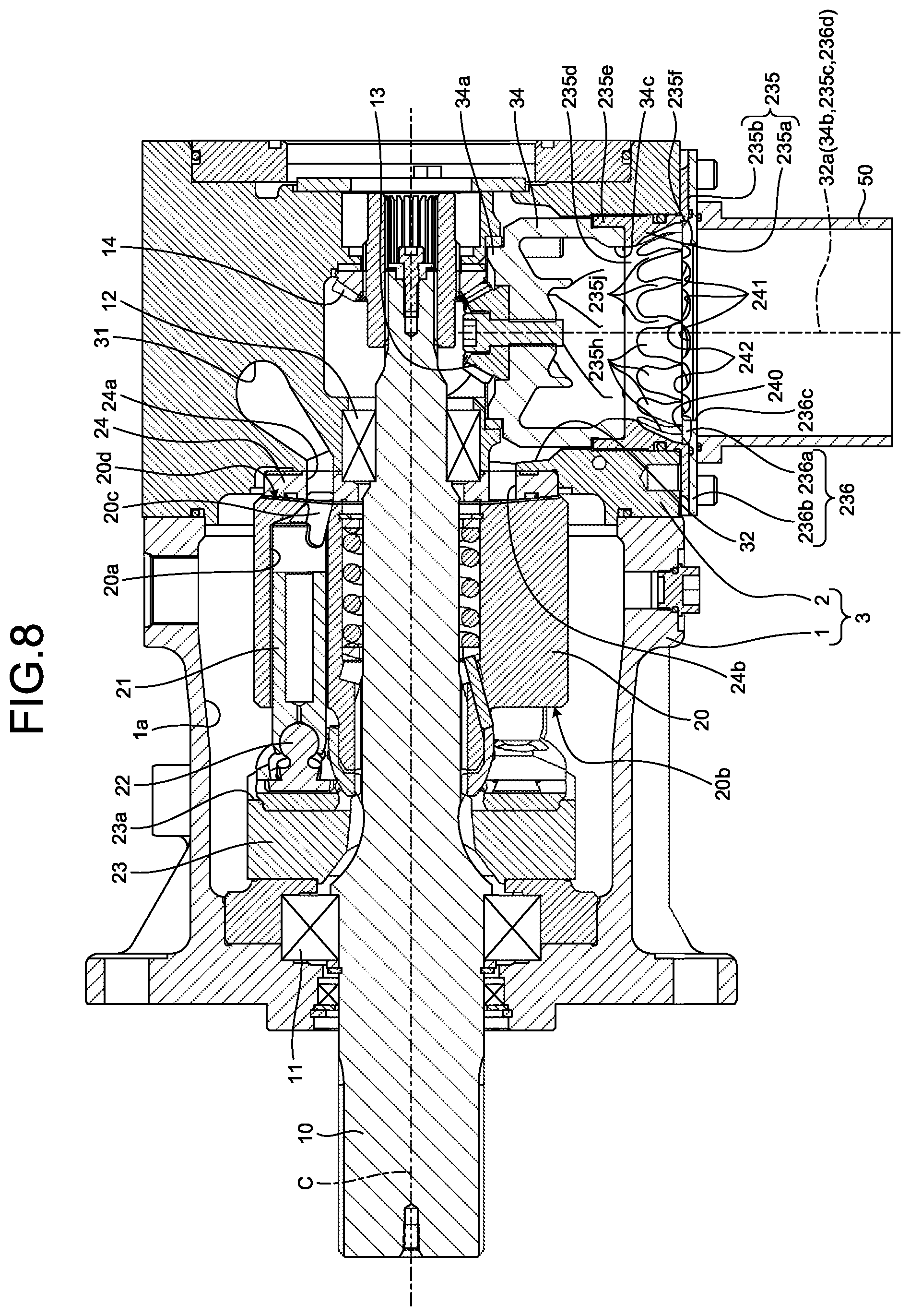 Patent US12104615 Figure 8 – Turbo type pump and fluid supply unit