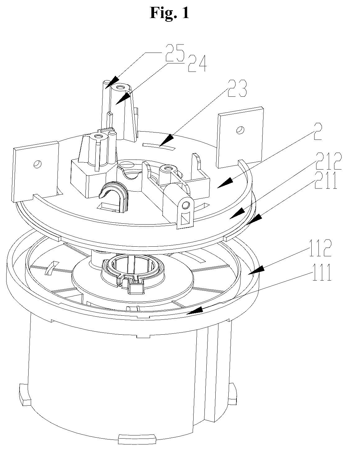 Patent US12104619 Figure 1 – Head shaking device and fan