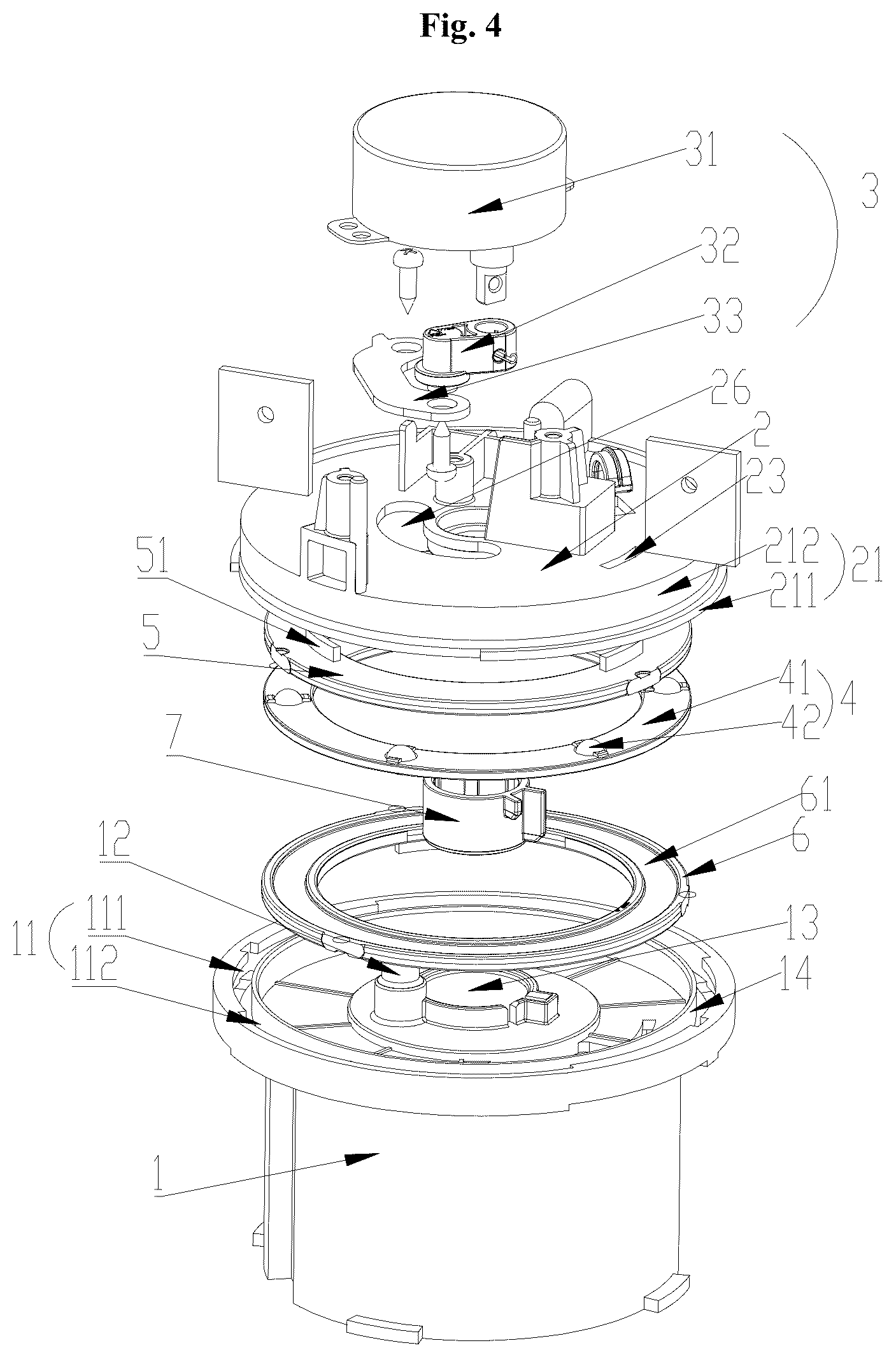 Patent US12104619 Figure 3 – Head shaking device and fan