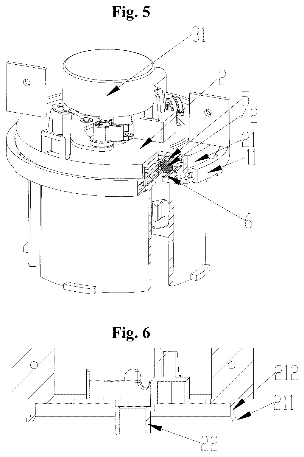 Patent US12104619 Figure 4 – Head shaking device and fan