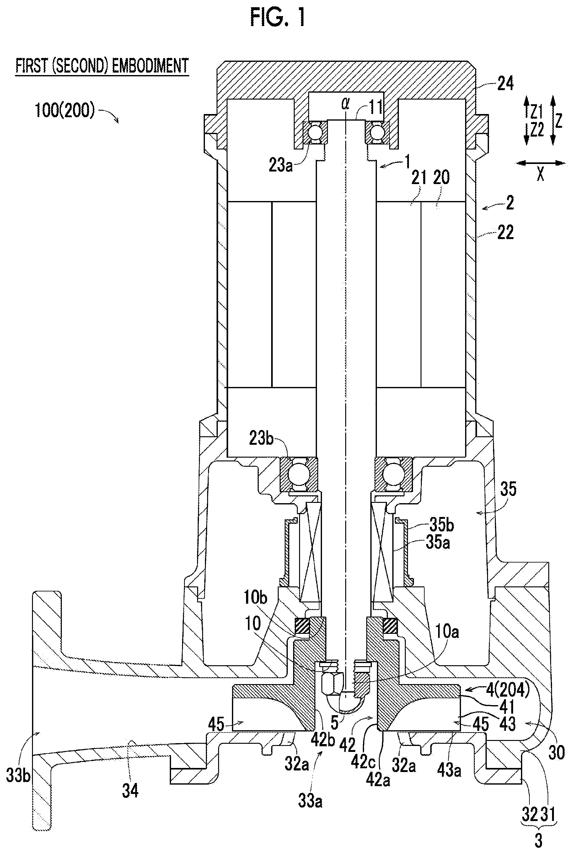 Patent US12104621 — Non-clogging pump — Figure 1