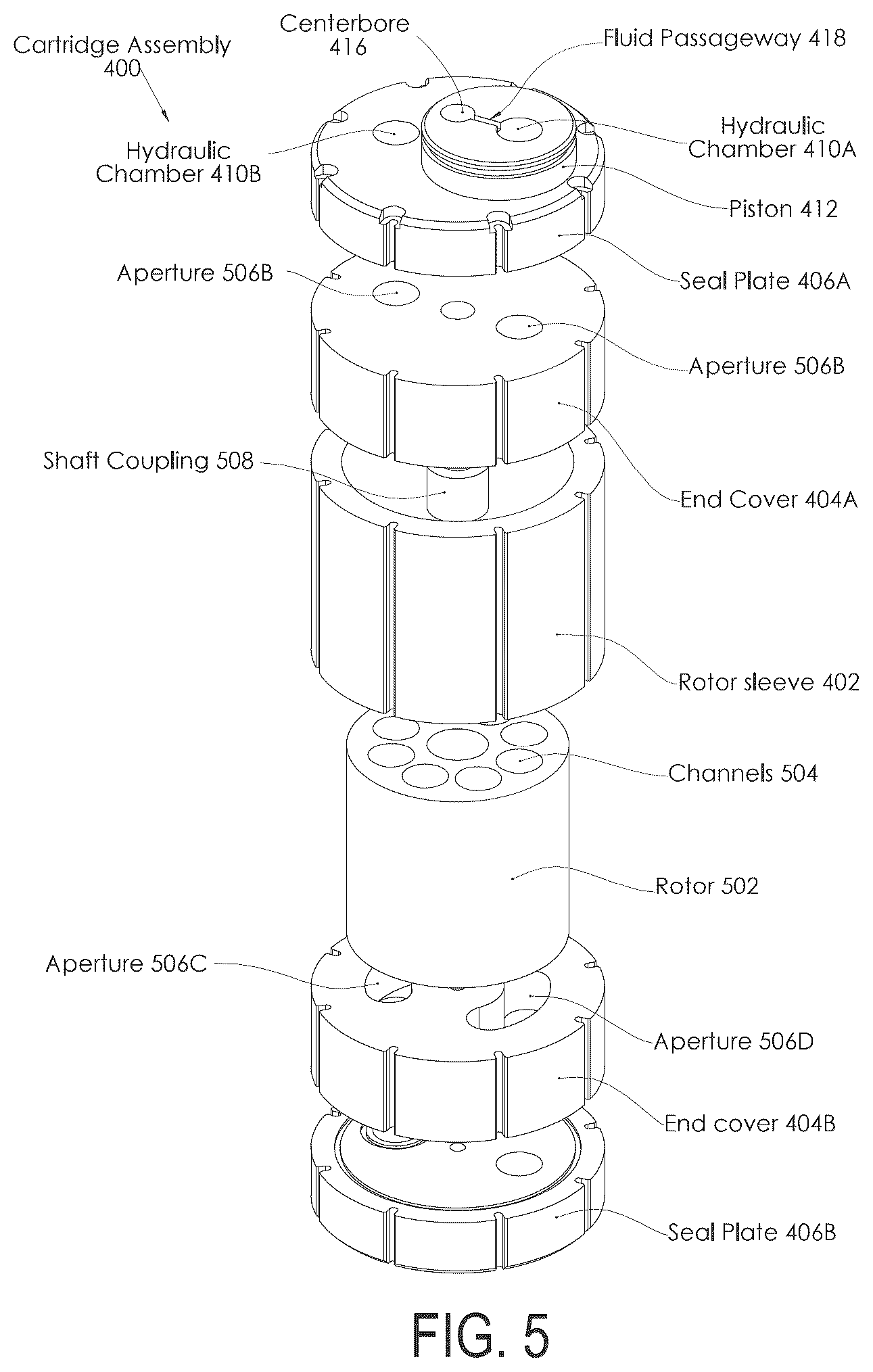 Patent US12104622 Figure 5 – Motorized pressure exchanger with a low-pressure centerbore