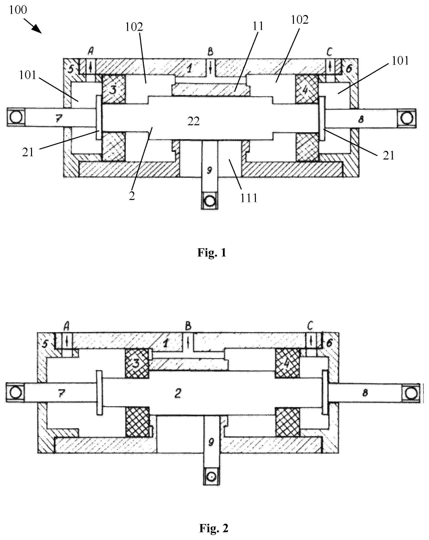 Patent US12104623 Figure 1 – Three-position pneumatic or hydraulic power cylinder