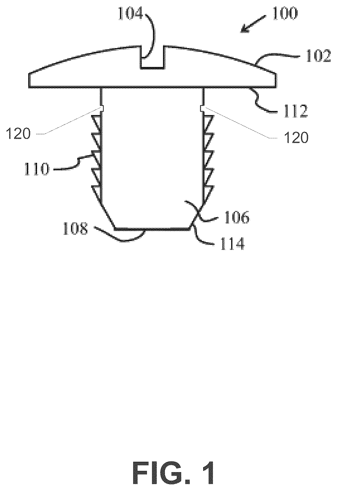 Patent US12104634 Figure 1 – Two-piece fastener