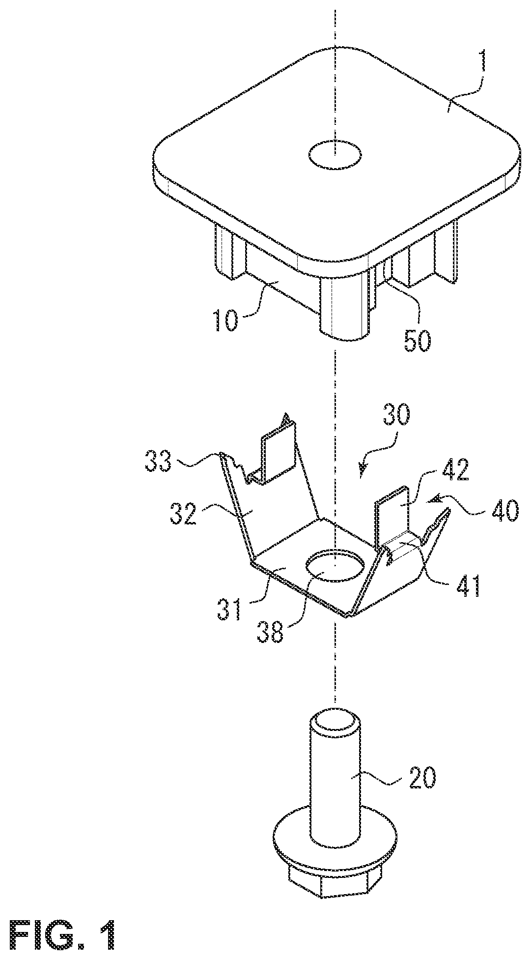 Patent US12104635 — Roof-mounted antenna mounting structure — Figure 1