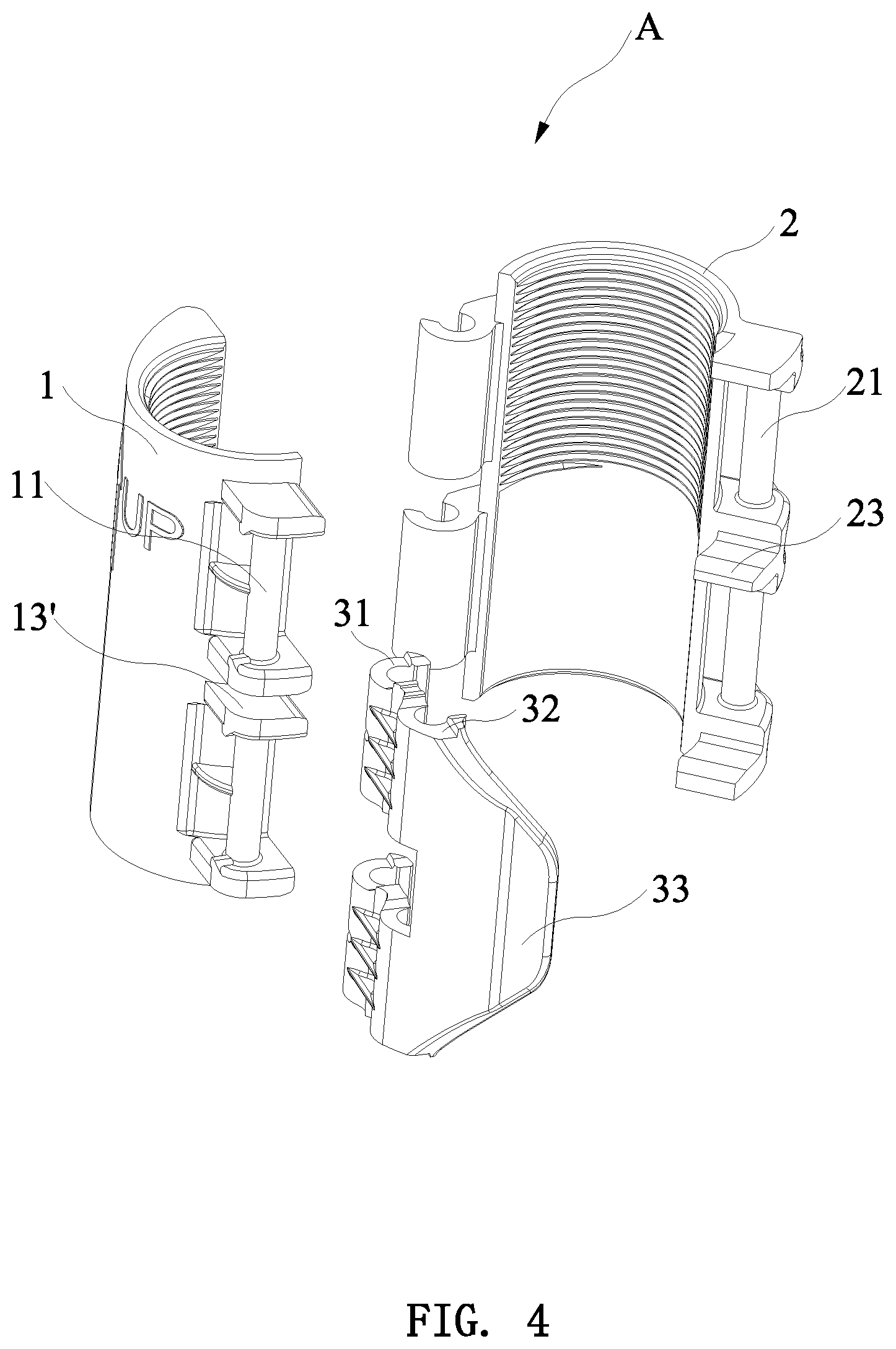 Patent US12104636 Figure 4 – Quick release and quick installation nut