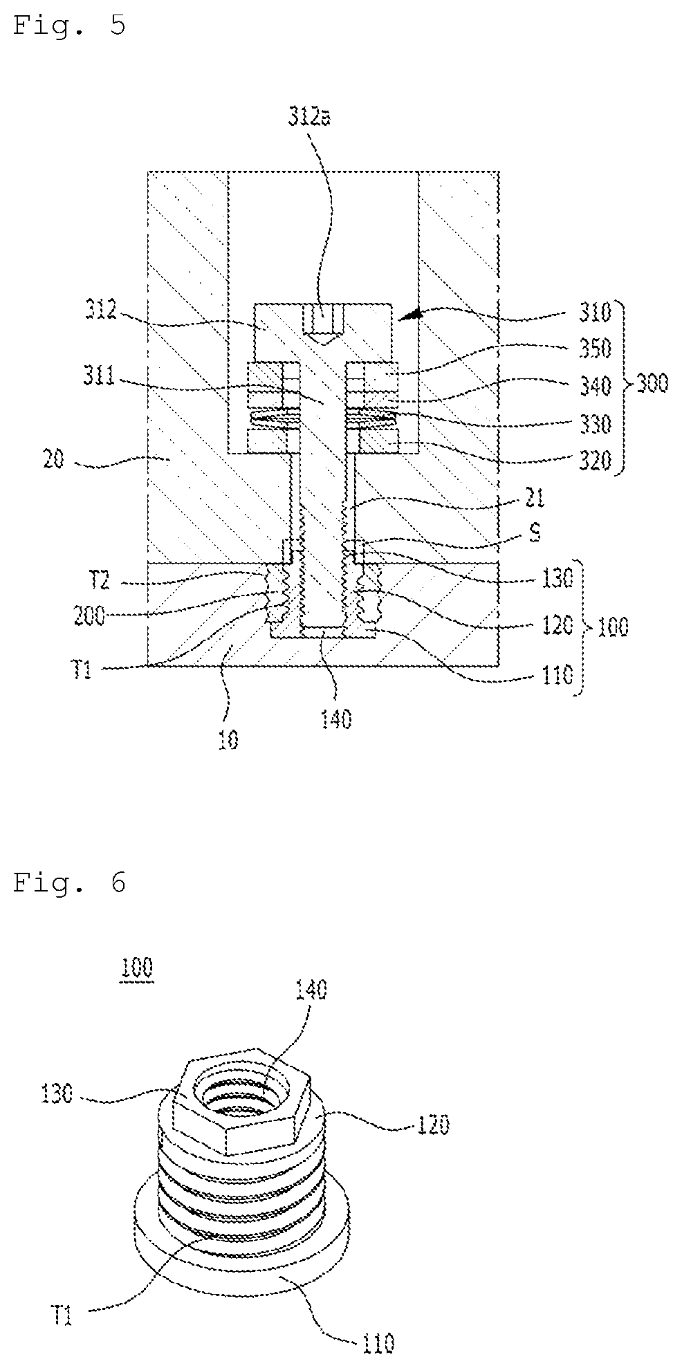 Patent US12104638 Figure 4 – Interlocking fastening upper electrode assembly having improved fastening force, and plasma device including same